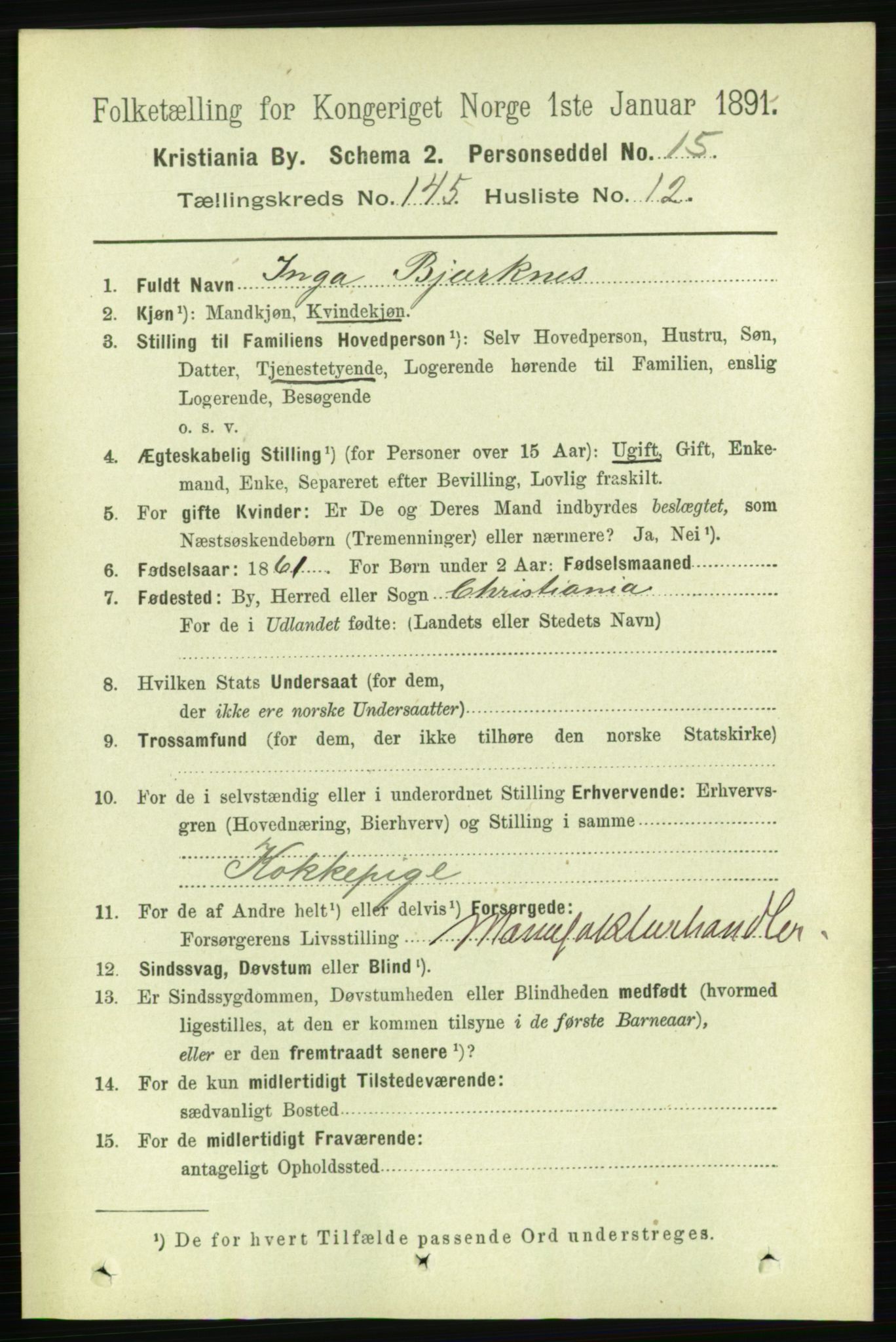 RA, 1891 census for 0301 Kristiania, 1891, p. 79849