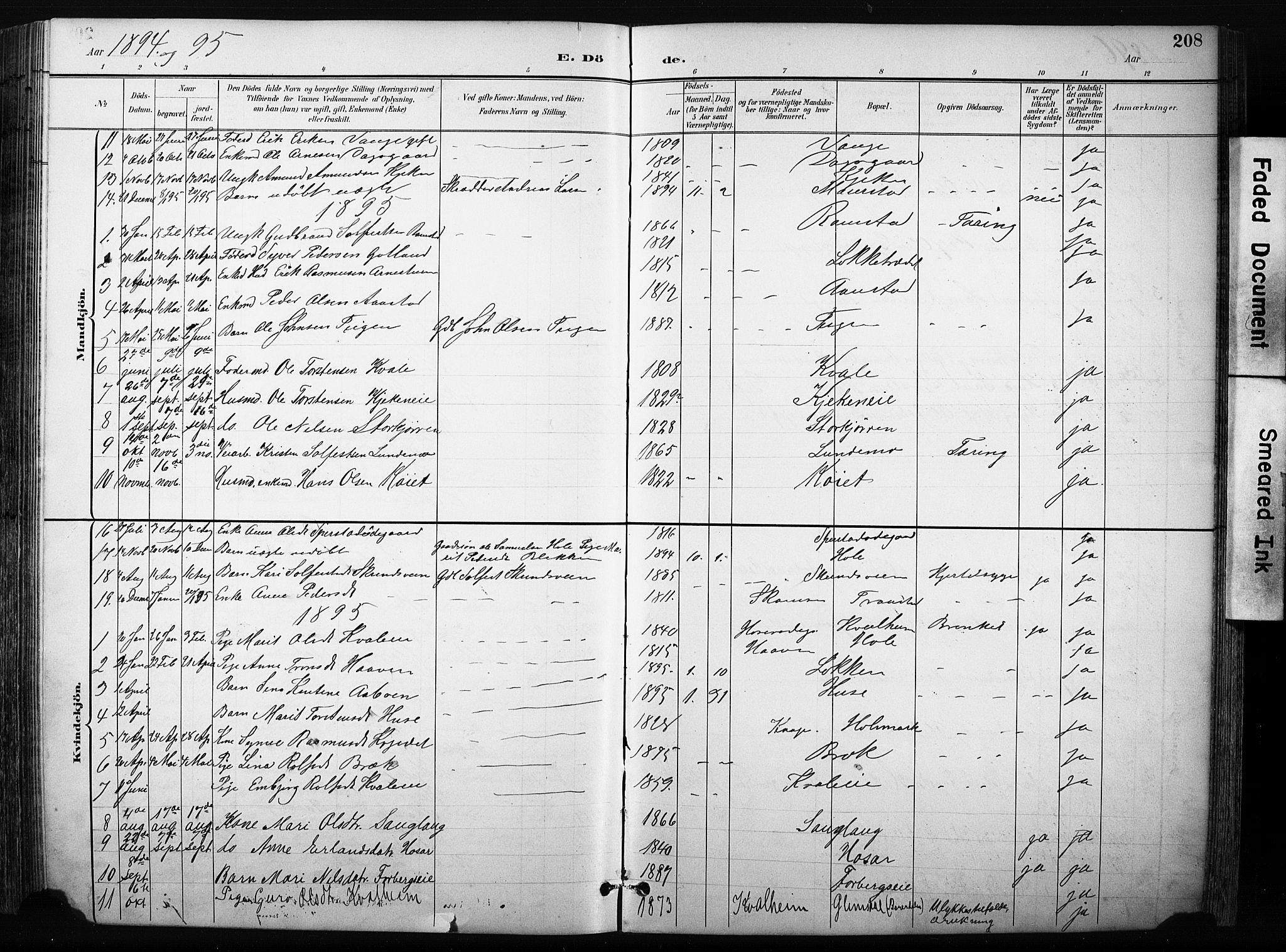 Skjåk prestekontor, AV/SAH-PREST-072/H/Ha/Hab/L0003: Parish register (copy) no. 3, 1893-1932, p. 208