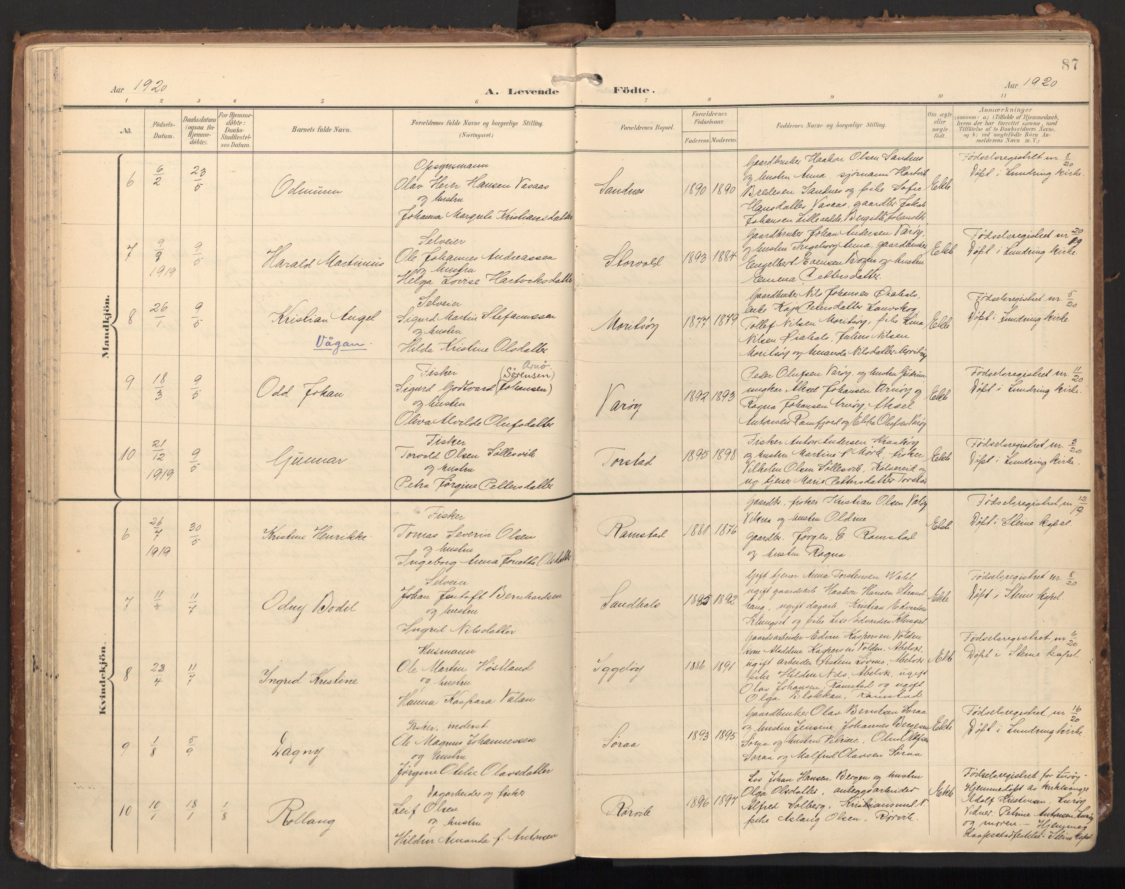 Ministerialprotokoller, klokkerbøker og fødselsregistre - Nord-Trøndelag, SAT/A-1458/784/L0677: Parish register (official) no. 784A12, 1900-1920, p. 87