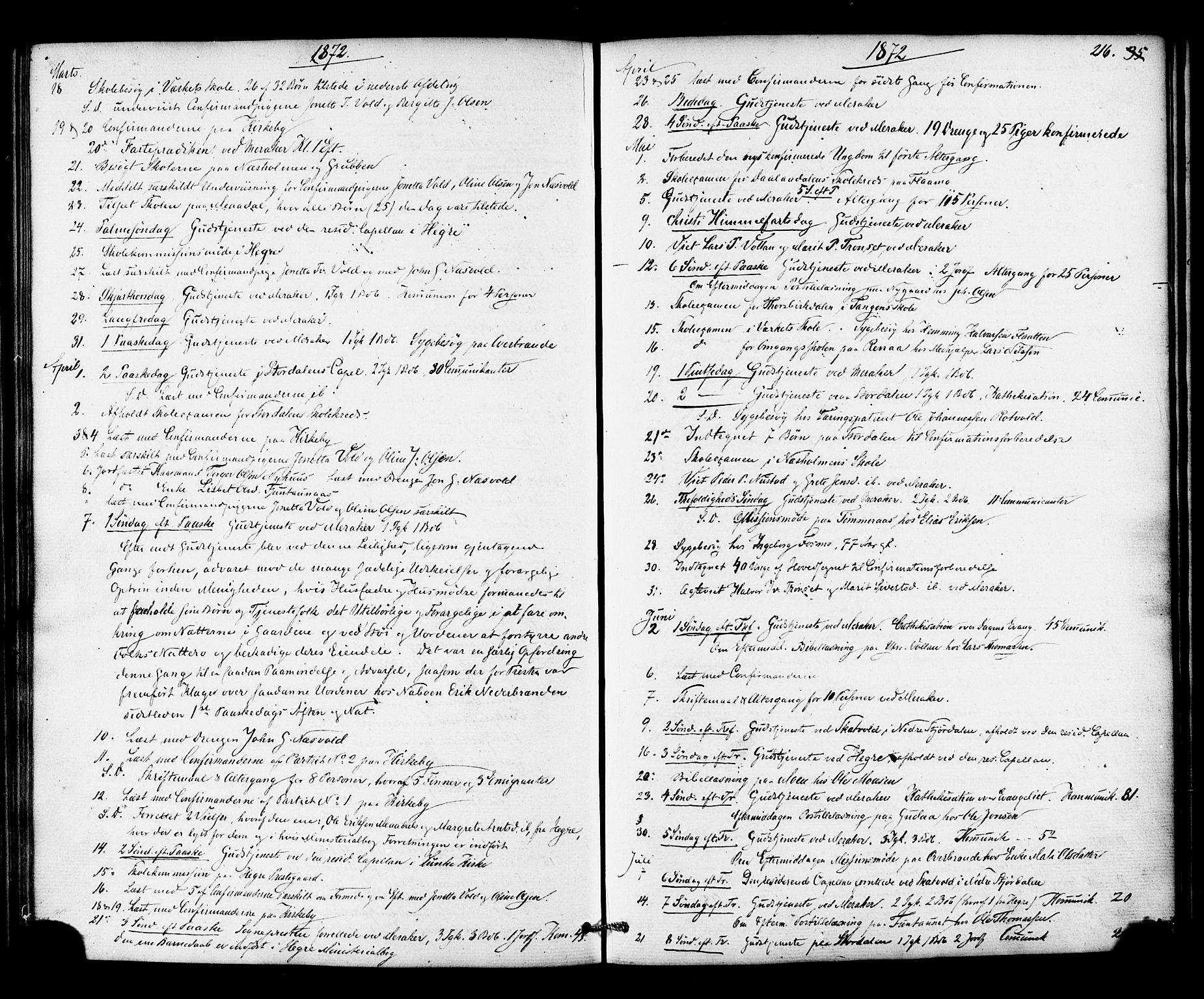 Ministerialprotokoller, klokkerbøker og fødselsregistre - Nord-Trøndelag, SAT/A-1458/706/L0041: Parish register (official) no. 706A02, 1862-1877, p. 216
