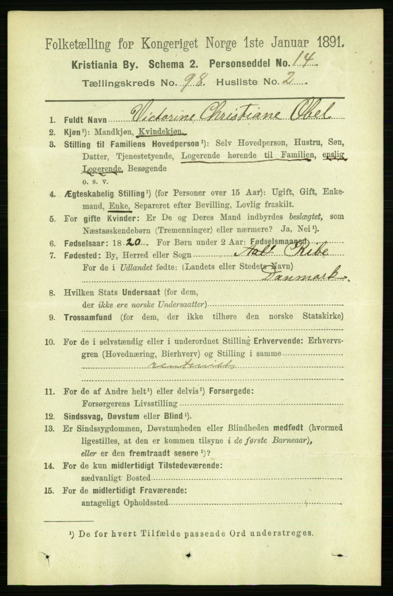 RA, 1891 census for 0301 Kristiania, 1891, p. 47747