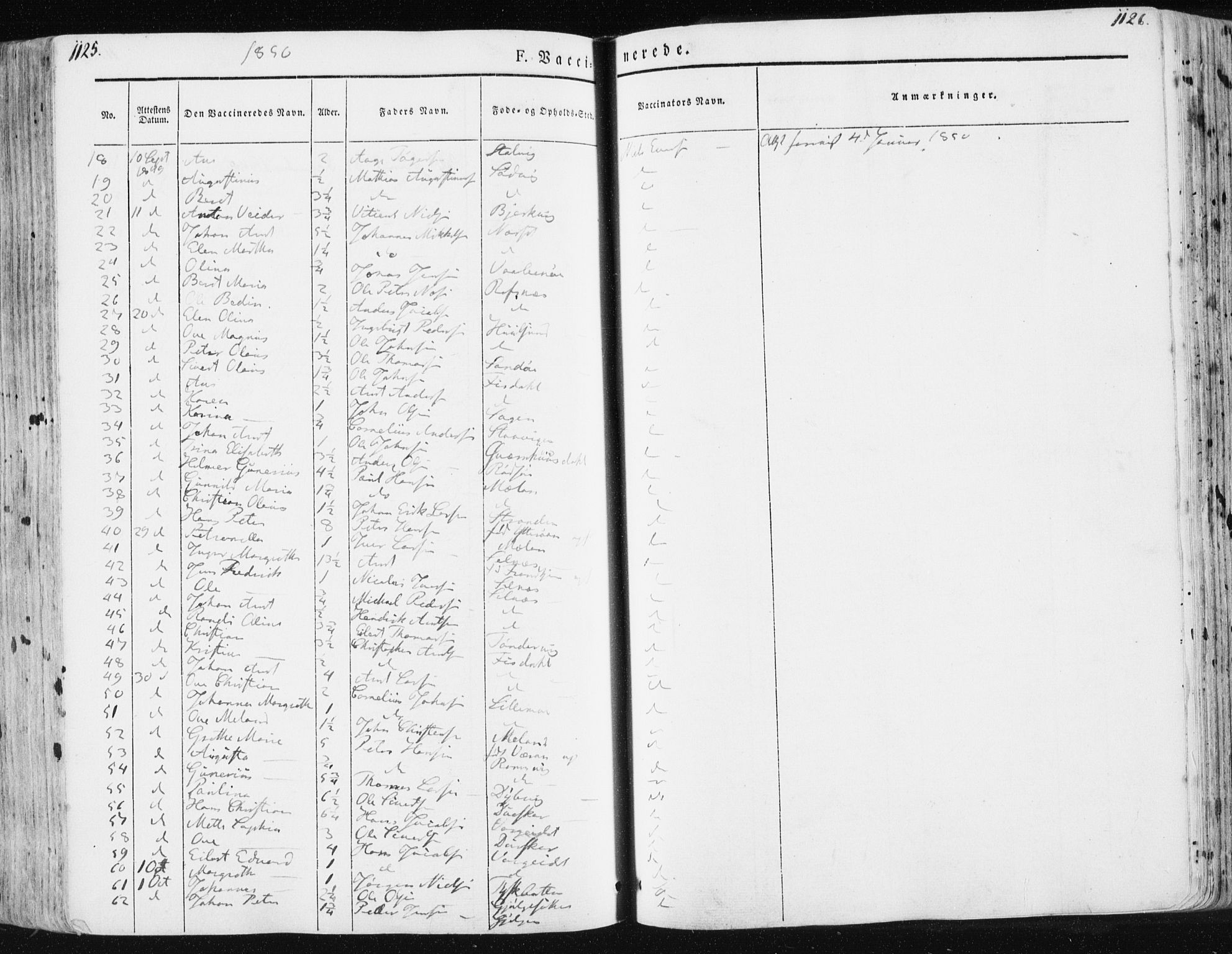 Ministerialprotokoller, klokkerbøker og fødselsregistre - Sør-Trøndelag, AV/SAT-A-1456/659/L0736: Parish register (official) no. 659A06, 1842-1856, p. 1125-1126