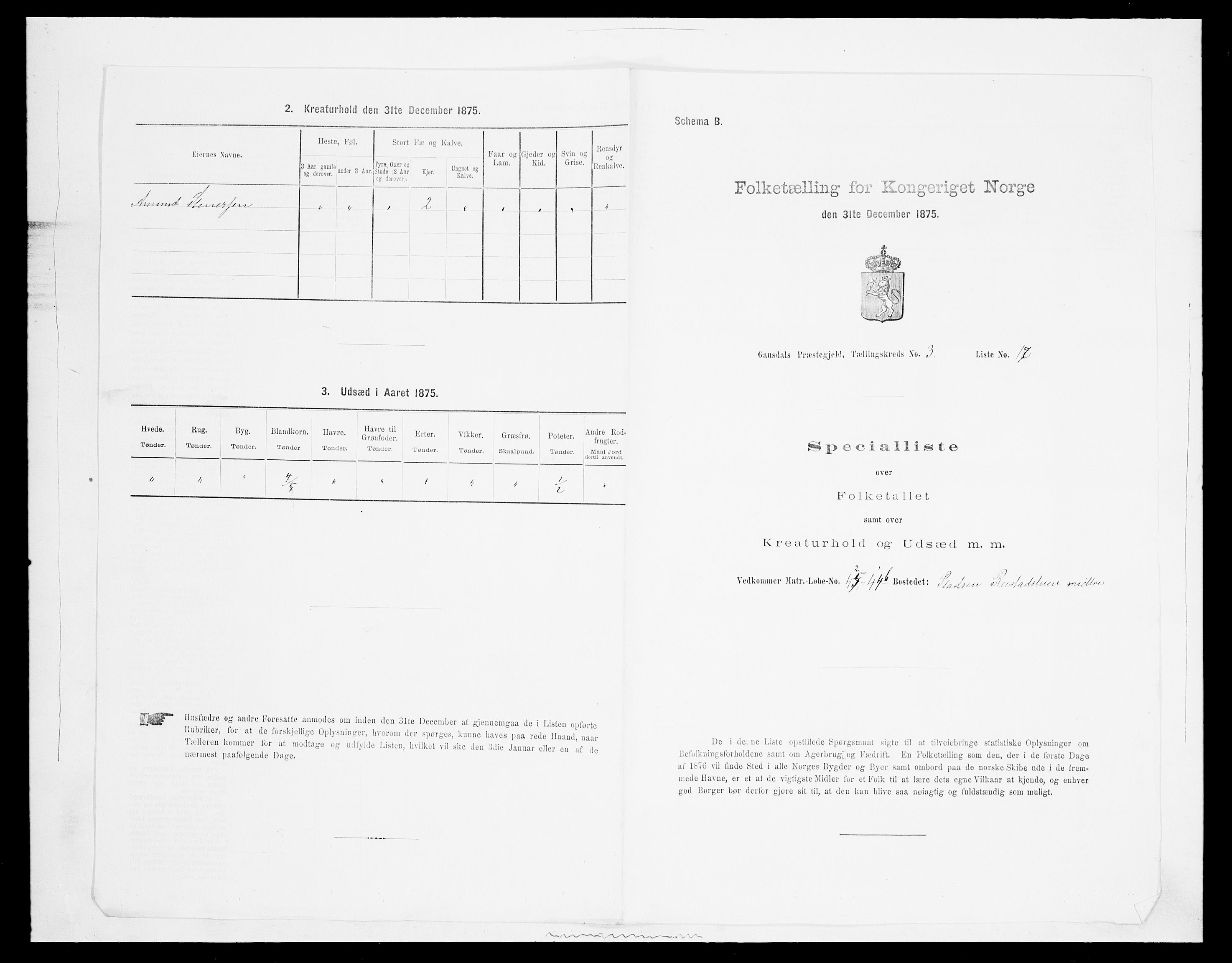 SAH, 1875 census for 0522P Gausdal, 1875, p. 559
