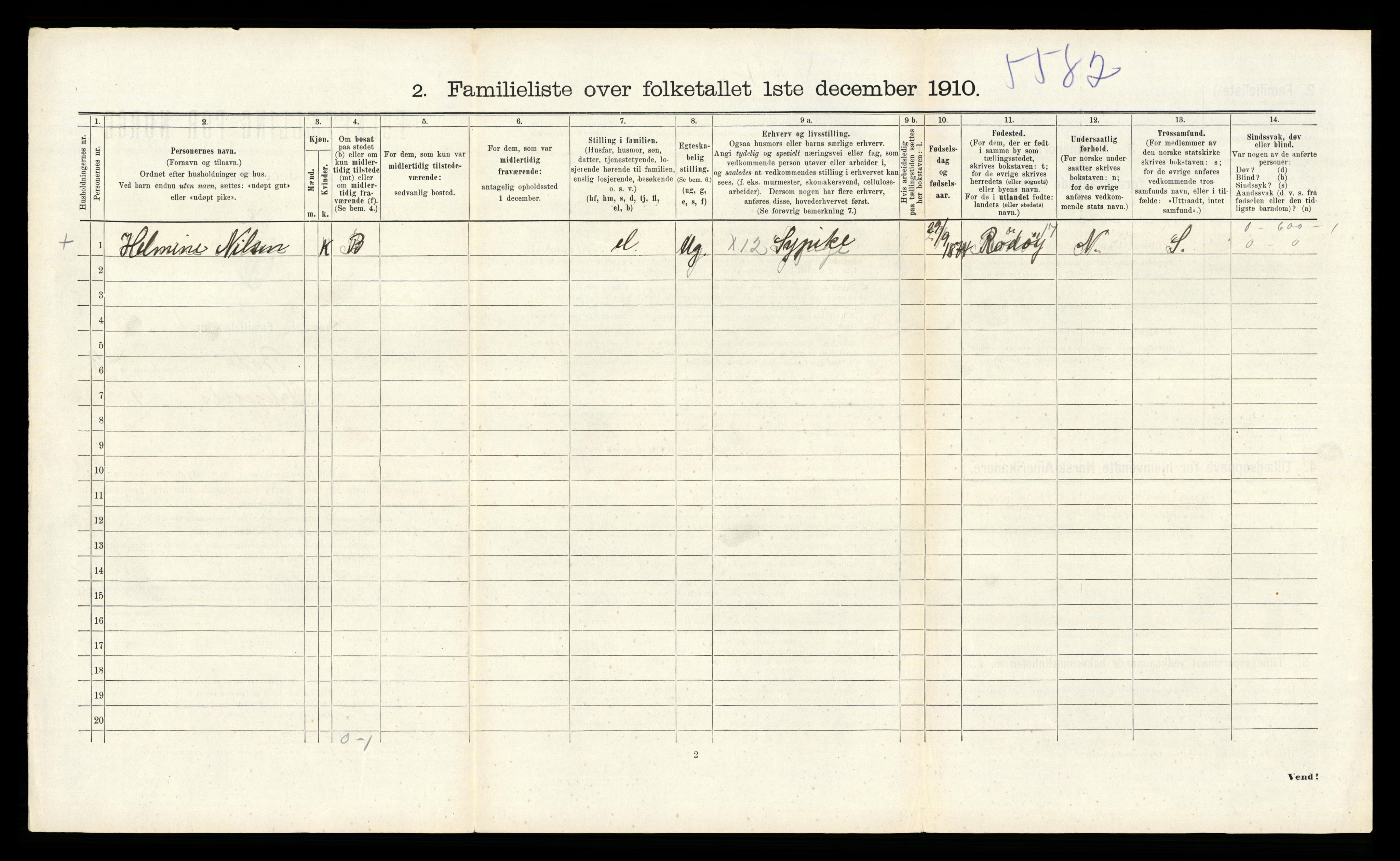 RA, 1910 census for Bodø, 1910, p. 342