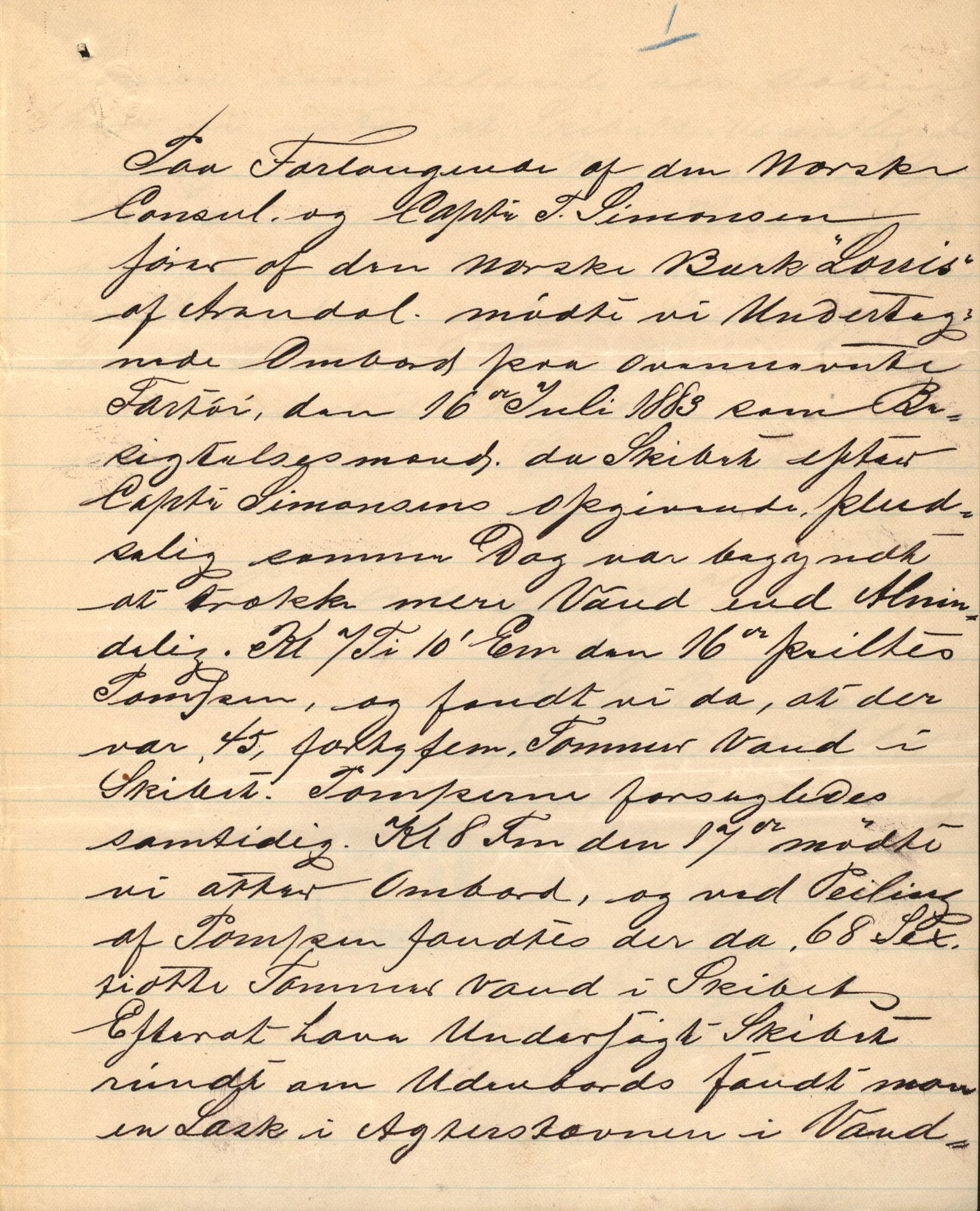 Pa 63 - Østlandske skibsassuranceforening, VEMU/A-1079/G/Ga/L0016/0011: Havaridokumenter / Elise, Dux, Dagmar, Dacapo, Louis, Iphignia, 1883, p. 56