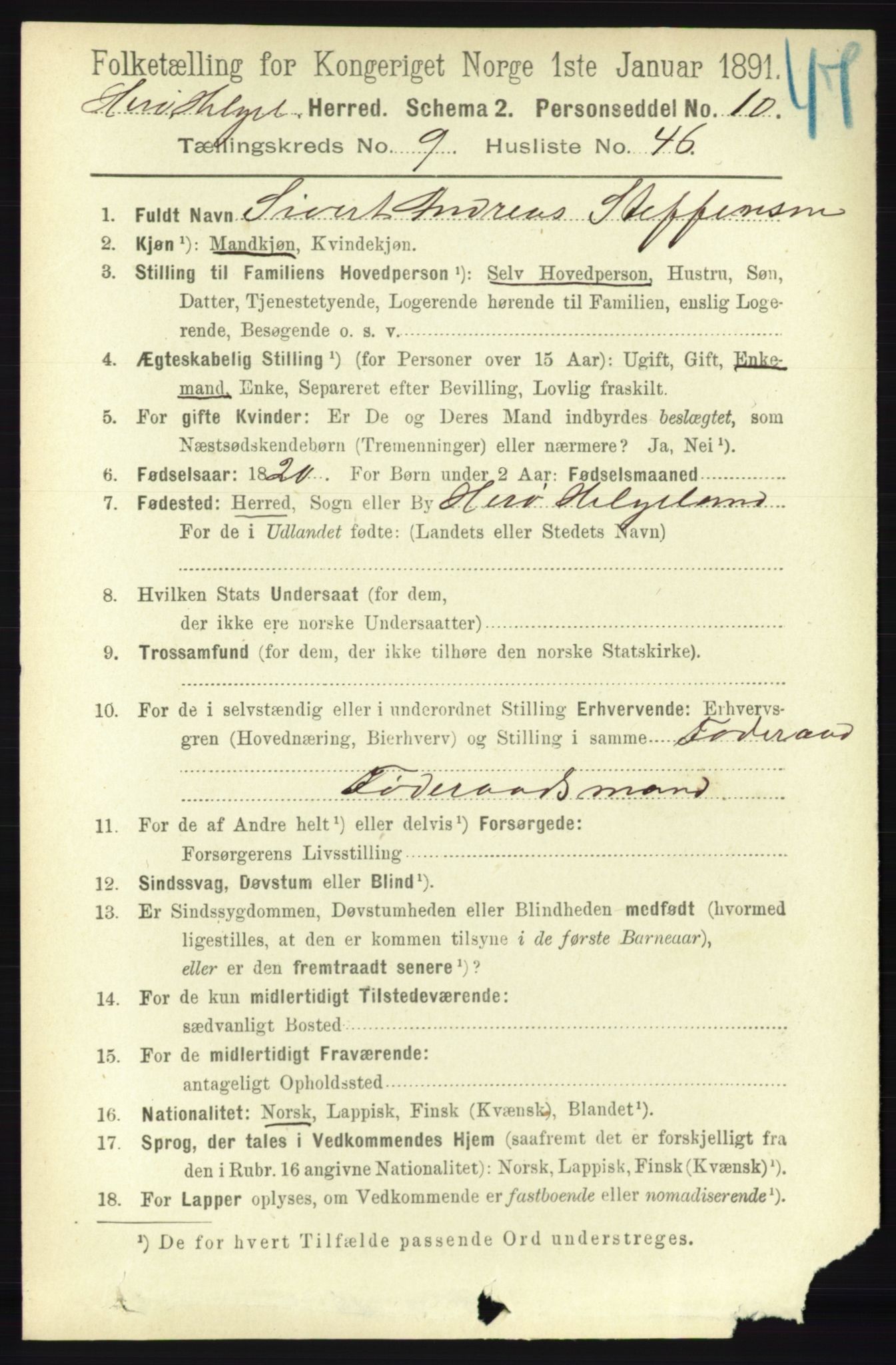 RA, 1891 census for 1818 Herøy, 1891, p. 3851