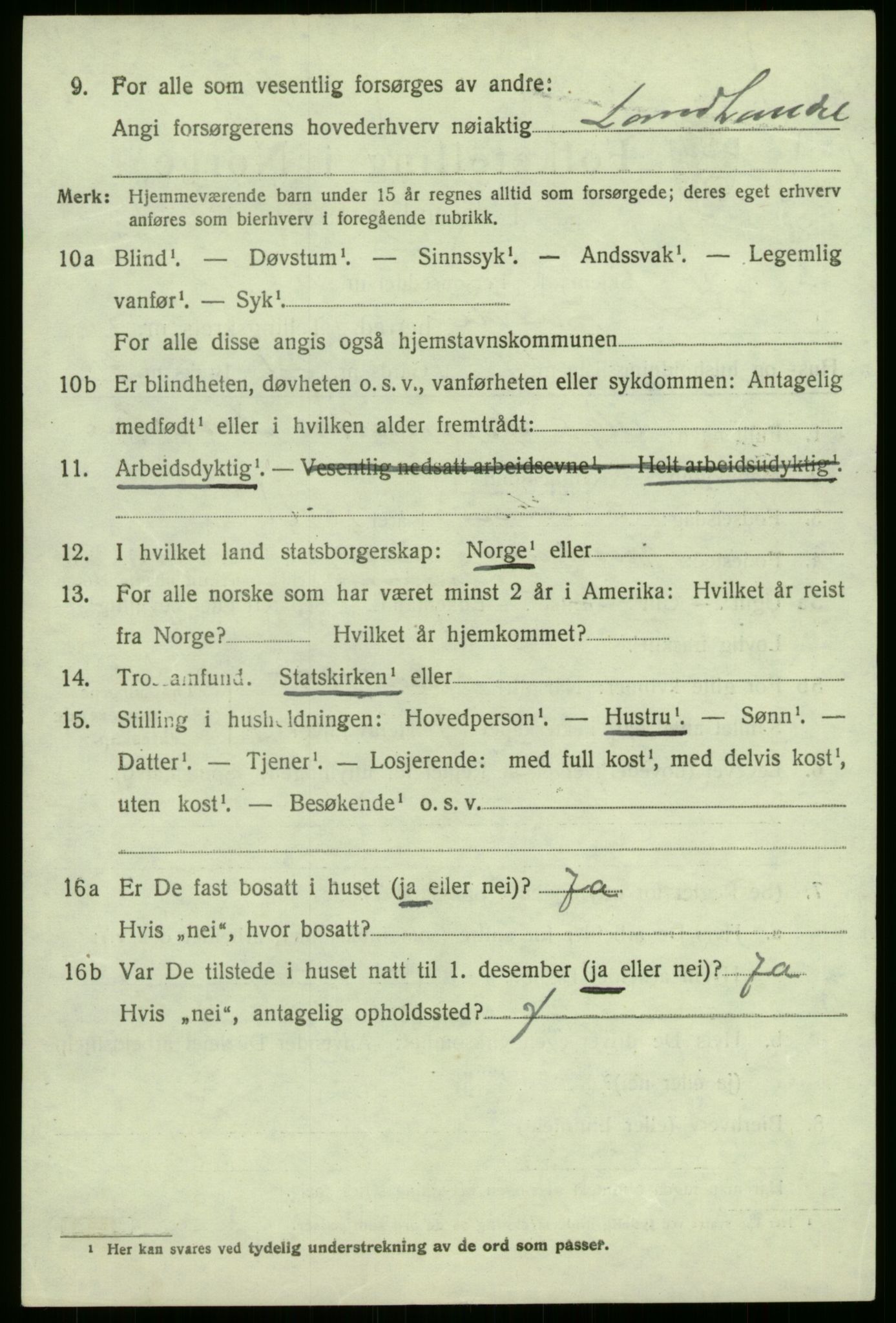 SAB, 1920 census for Førde, 1920, p. 2411