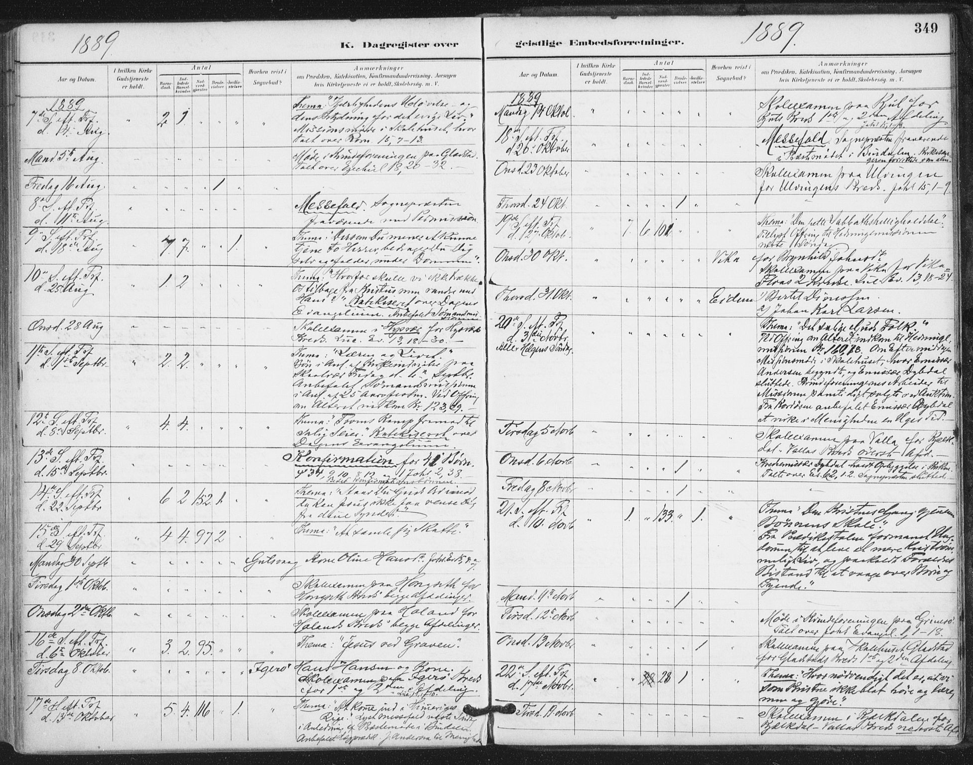 Ministerialprotokoller, klokkerbøker og fødselsregistre - Nordland, AV/SAT-A-1459/816/L0244: Parish register (official) no. 816A10, 1886-1903, p. 349