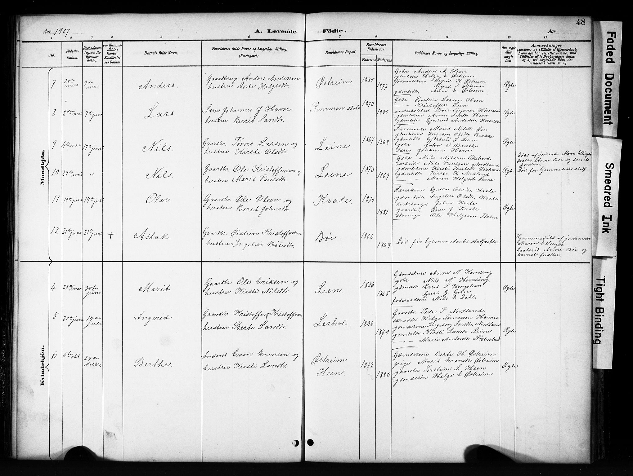 Vang prestekontor, Valdres, SAH/PREST-140/H/Hb/L0006: Parish register (copy) no. 6, 1893-1918, p. 48