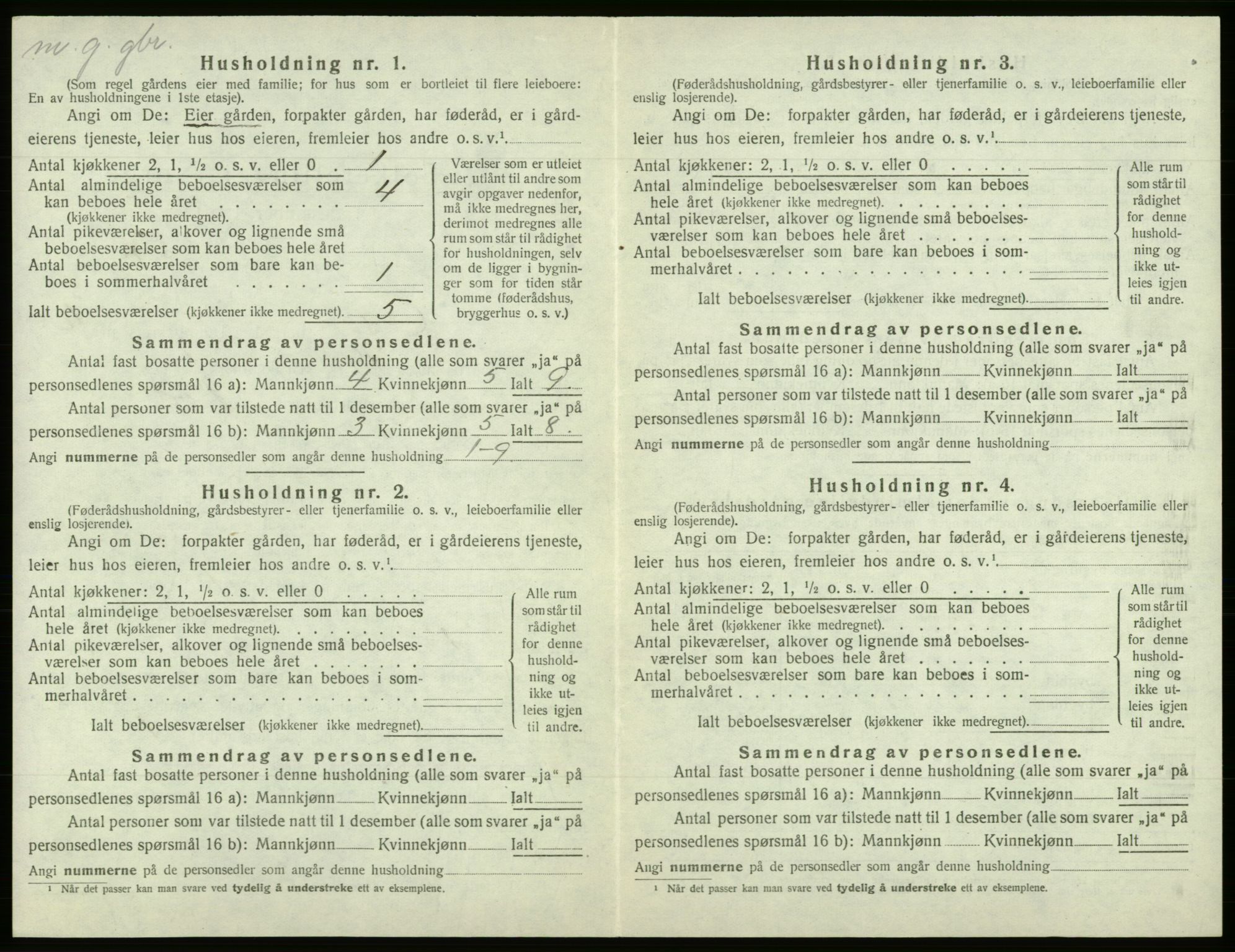 SAB, 1920 census for Os, 1920, p. 1150