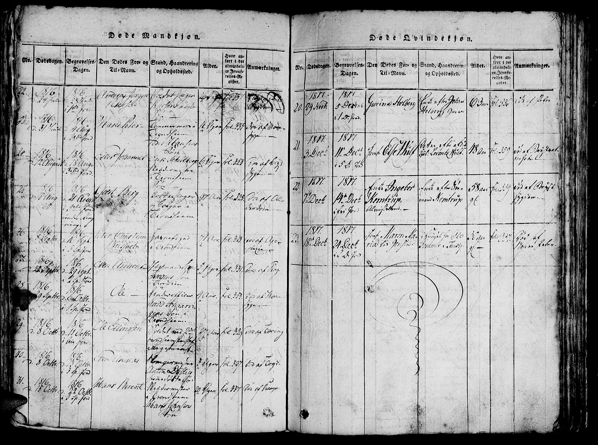 Ministerialprotokoller, klokkerbøker og fødselsregistre - Sør-Trøndelag, AV/SAT-A-1456/602/L0135: Parish register (copy) no. 602C03, 1815-1832, p. 98