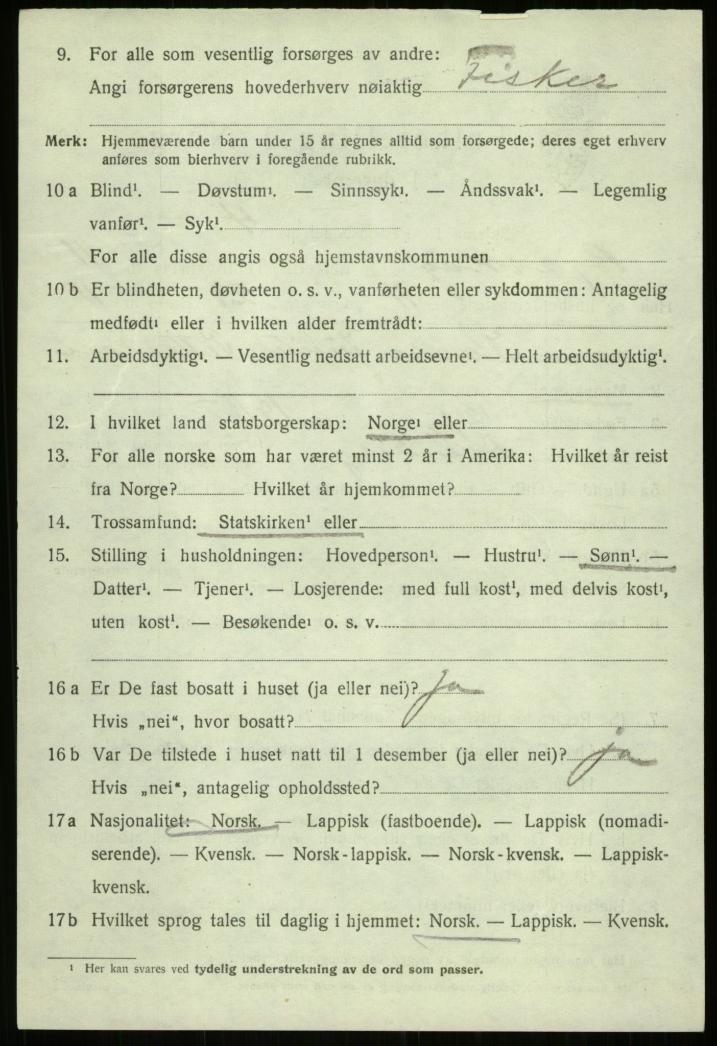 SATØ, 1920 census for Bjarkøy, 1920, p. 4406