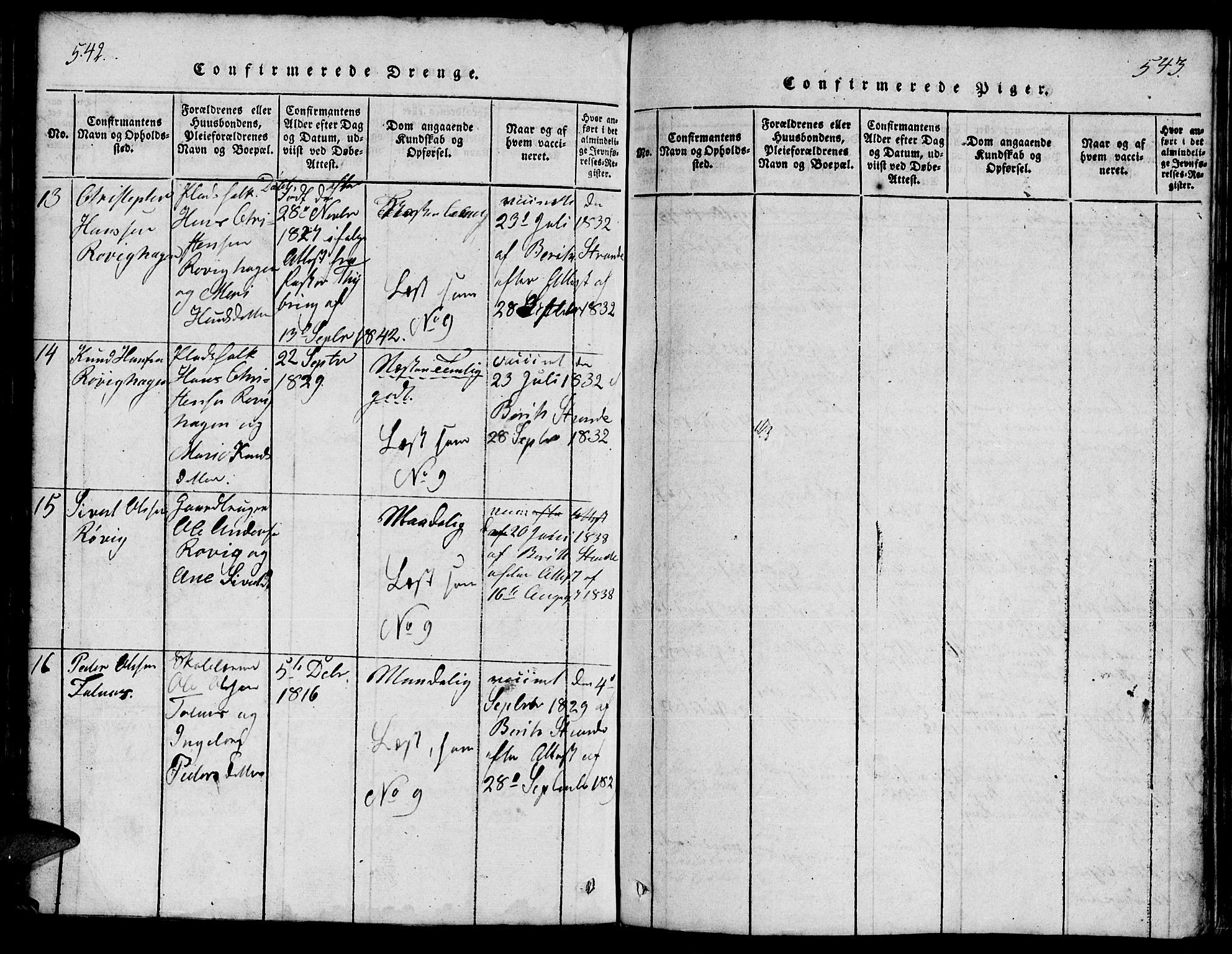 Ministerialprotokoller, klokkerbøker og fødselsregistre - Møre og Romsdal, AV/SAT-A-1454/555/L0665: Parish register (copy) no. 555C01, 1818-1868, p. 542-543