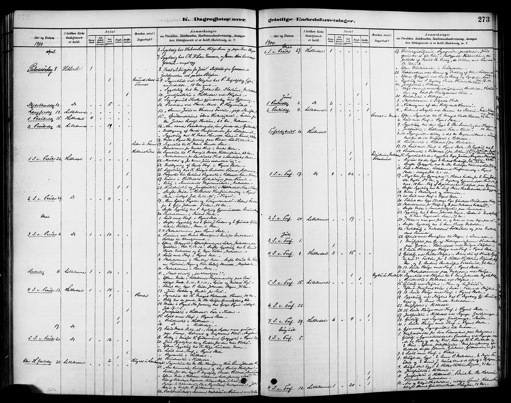 Heddal kirkebøker, AV/SAKO-A-268/F/Fa/L0009: Parish register (official) no. I 9, 1878-1903, p. 273