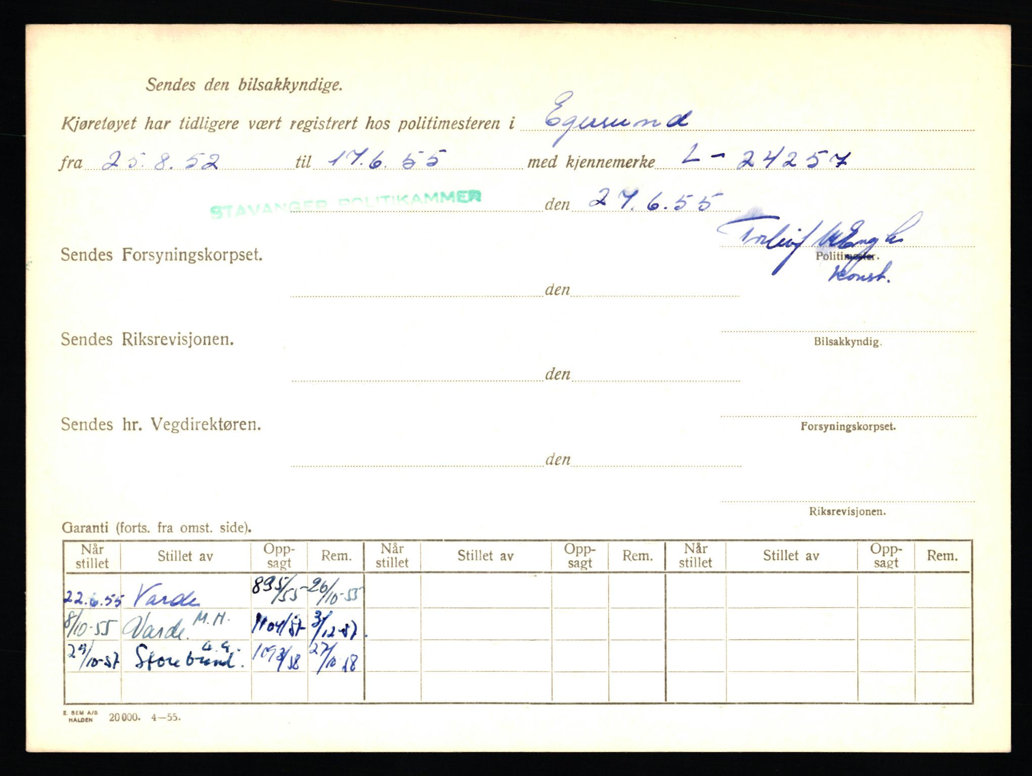 Stavanger trafikkstasjon, AV/SAST-A-101942/0/F/L0004: L-1000 - L-1349, 1930-1971, p. 344