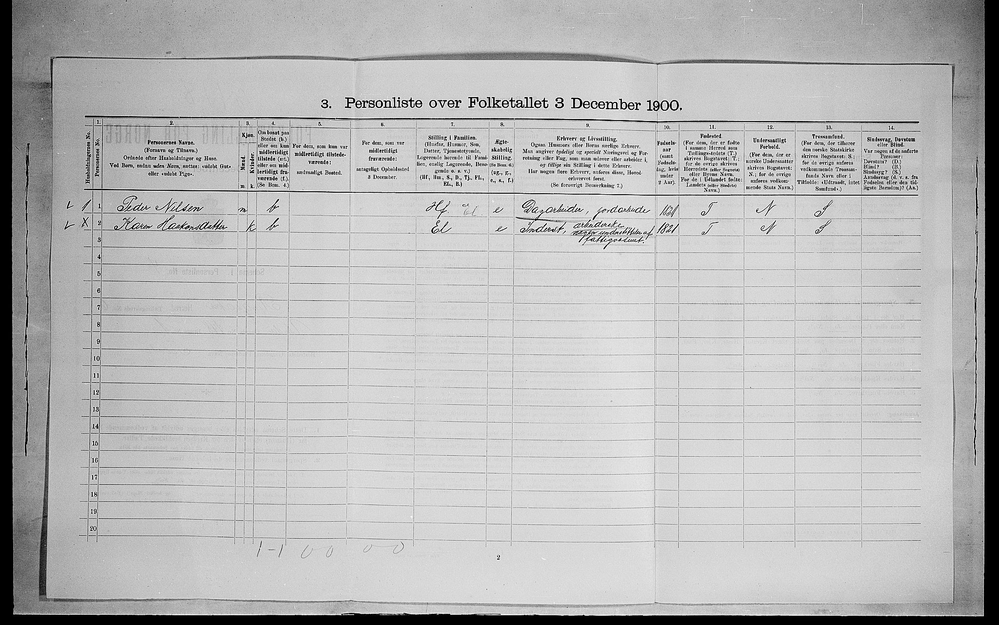 SAH, 1900 census for Ringsaker, 1900, p. 1242