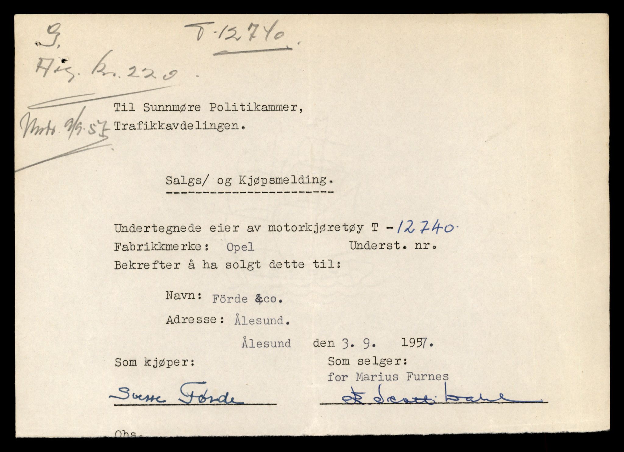 Møre og Romsdal vegkontor - Ålesund trafikkstasjon, AV/SAT-A-4099/F/Fe/L0035: Registreringskort for kjøretøy T 12653 - T 12829, 1927-1998, p. 1676