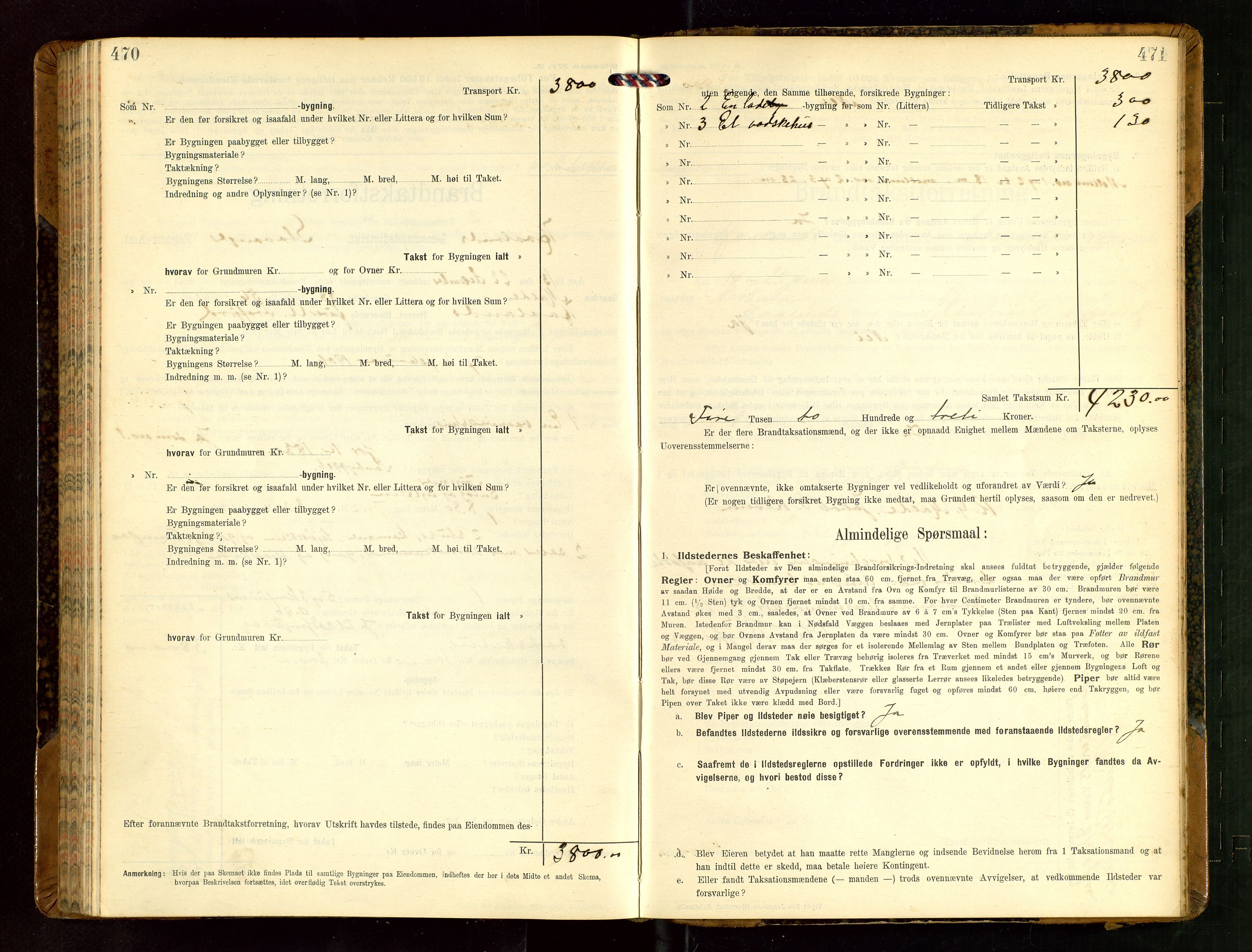 Håland lensmannskontor, AV/SAST-A-100100/Gob/L0004: Branntakstprotokoll - skjematakst. Register i boken., 1913-1915, p. 470-471