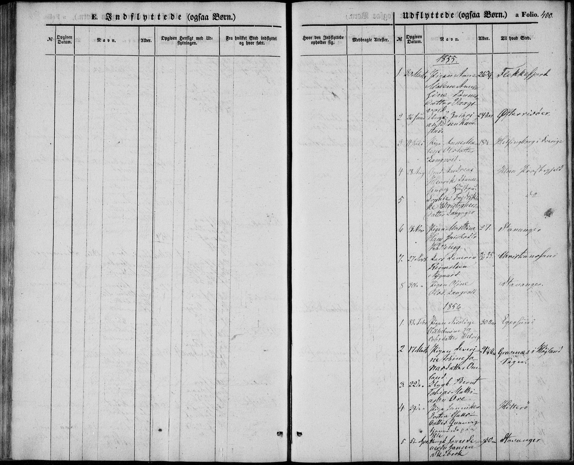 Lista sokneprestkontor, AV/SAK-1111-0027/F/Fb/L0002: Parish register (copy) no. B 2, 1847-1862, p. 400