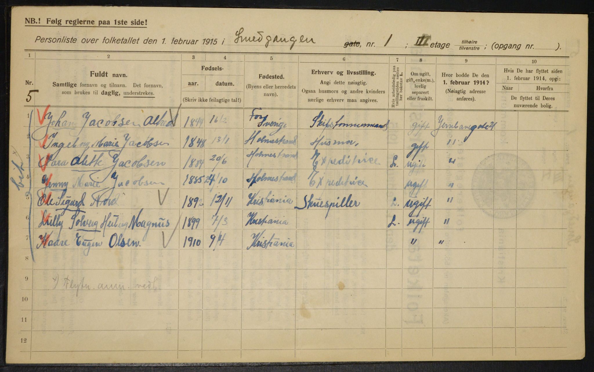 OBA, Municipal Census 1915 for Kristiania, 1915, p. 96984