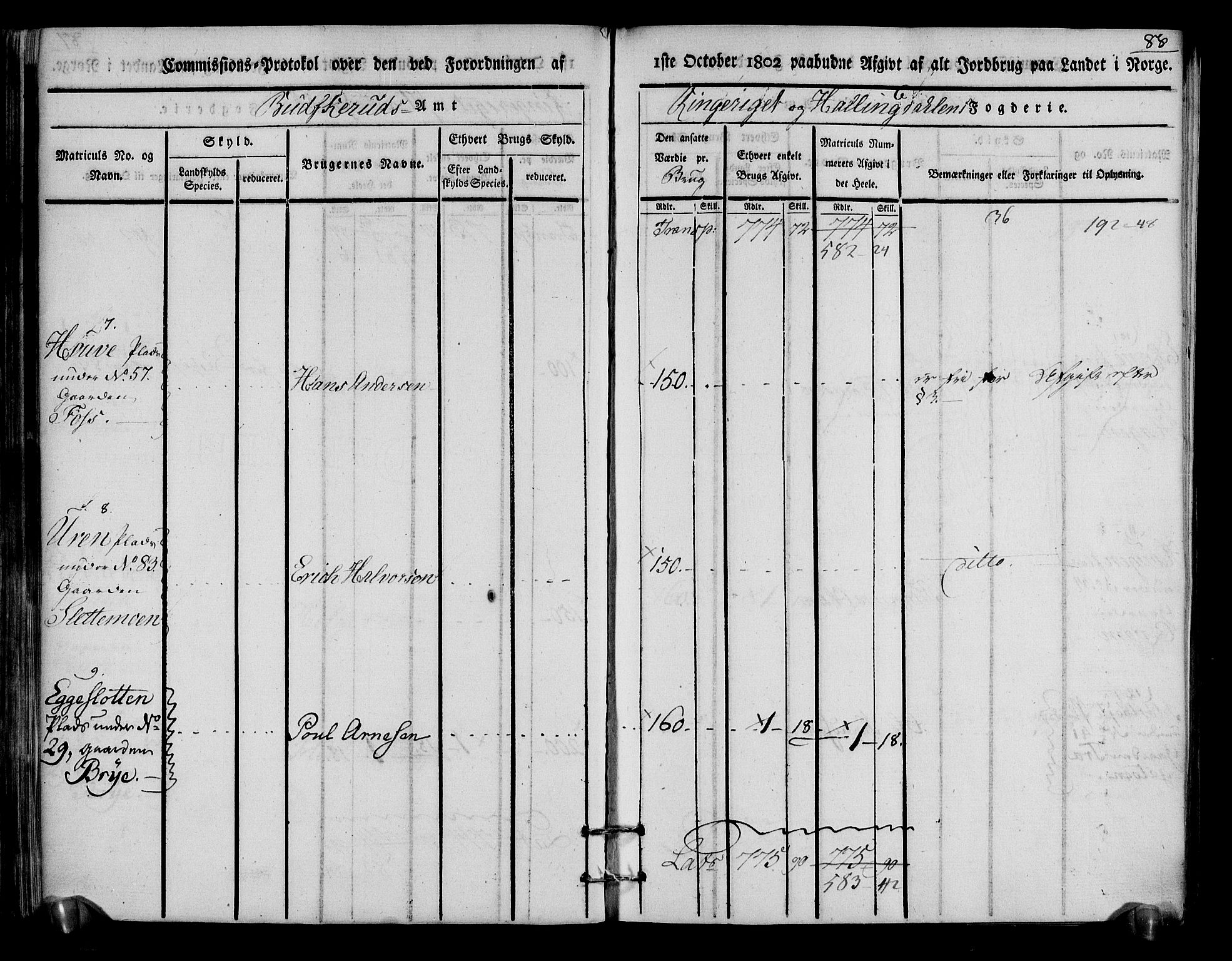 Rentekammeret inntil 1814, Realistisk ordnet avdeling, RA/EA-4070/N/Ne/Nea/L0048: Ringerike og Hallingdal fogderi. Kommisjonsprotokoll for Ål prestegjeld, 1803, p. 92