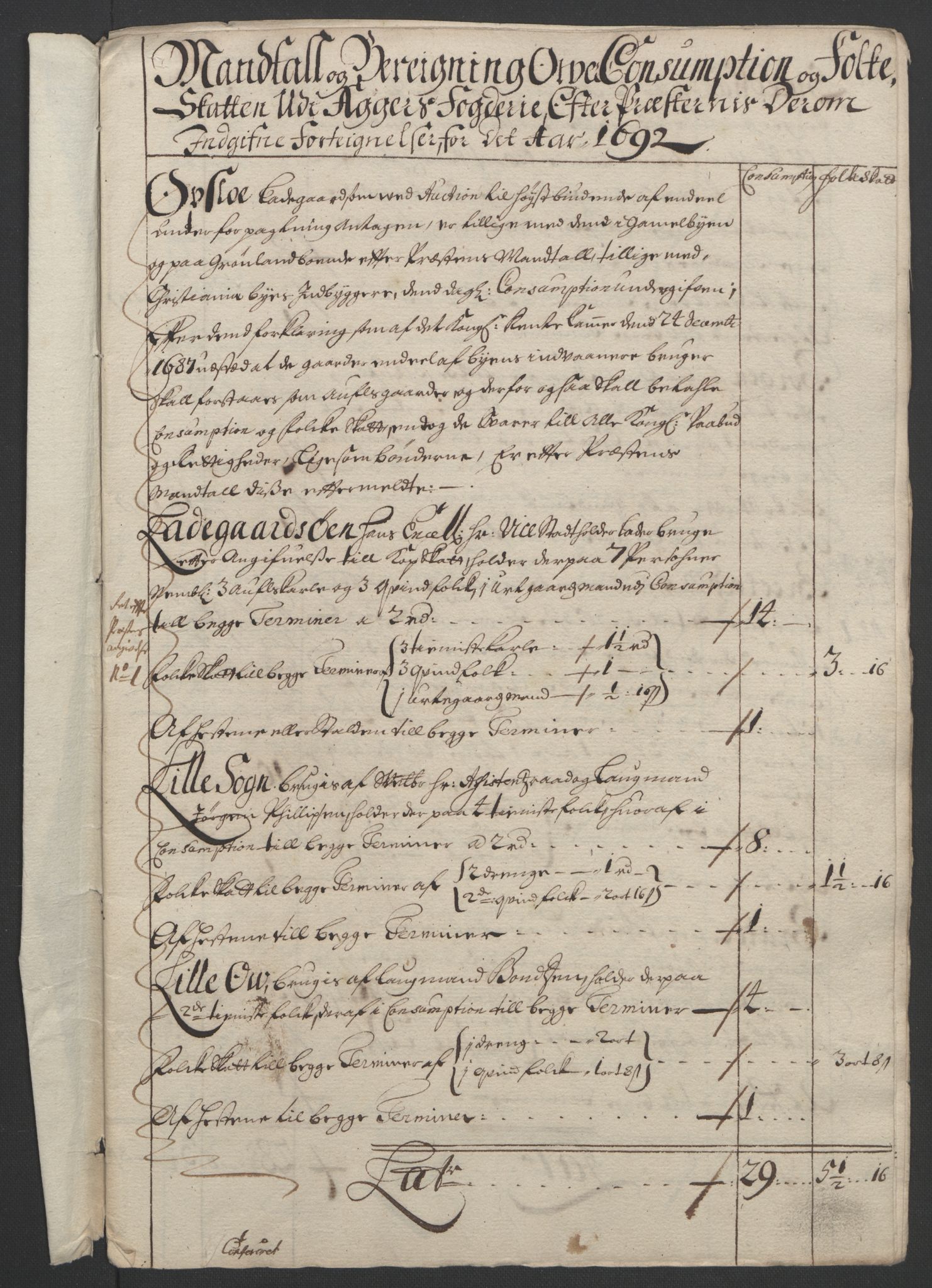 Rentekammeret inntil 1814, Reviderte regnskaper, Fogderegnskap, AV/RA-EA-4092/R08/L0426: Fogderegnskap Aker, 1692-1693, p. 109