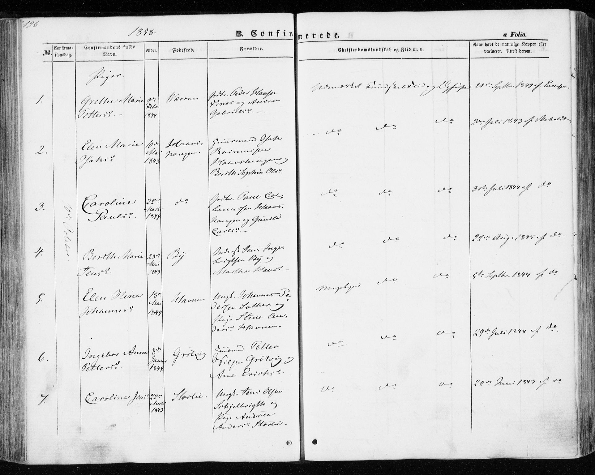 Ministerialprotokoller, klokkerbøker og fødselsregistre - Nord-Trøndelag, SAT/A-1458/701/L0008: Parish register (official) no. 701A08 /1, 1854-1863, p. 196