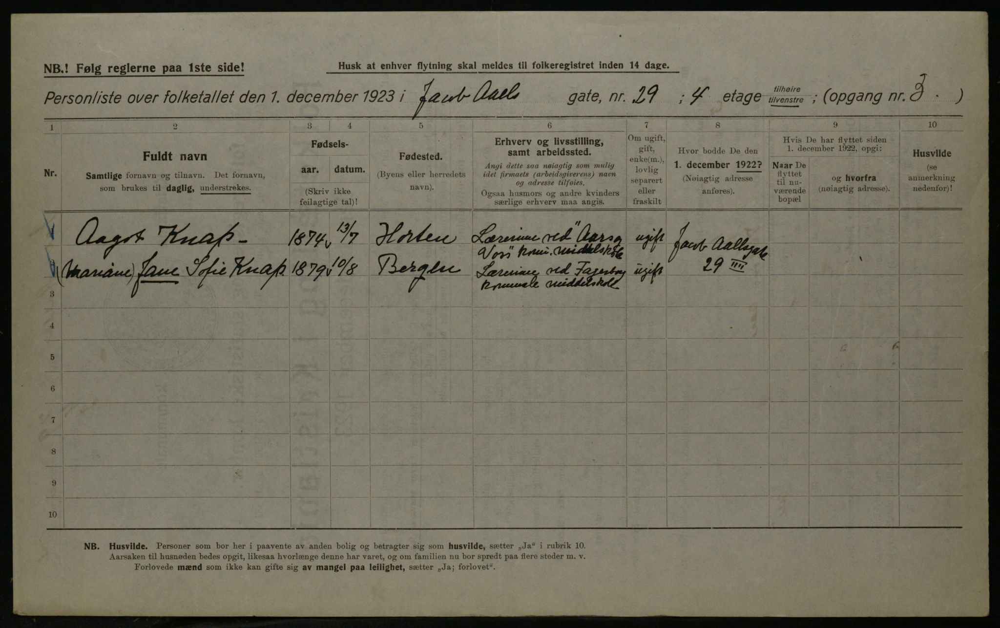 OBA, Municipal Census 1923 for Kristiania, 1923, p. 50344