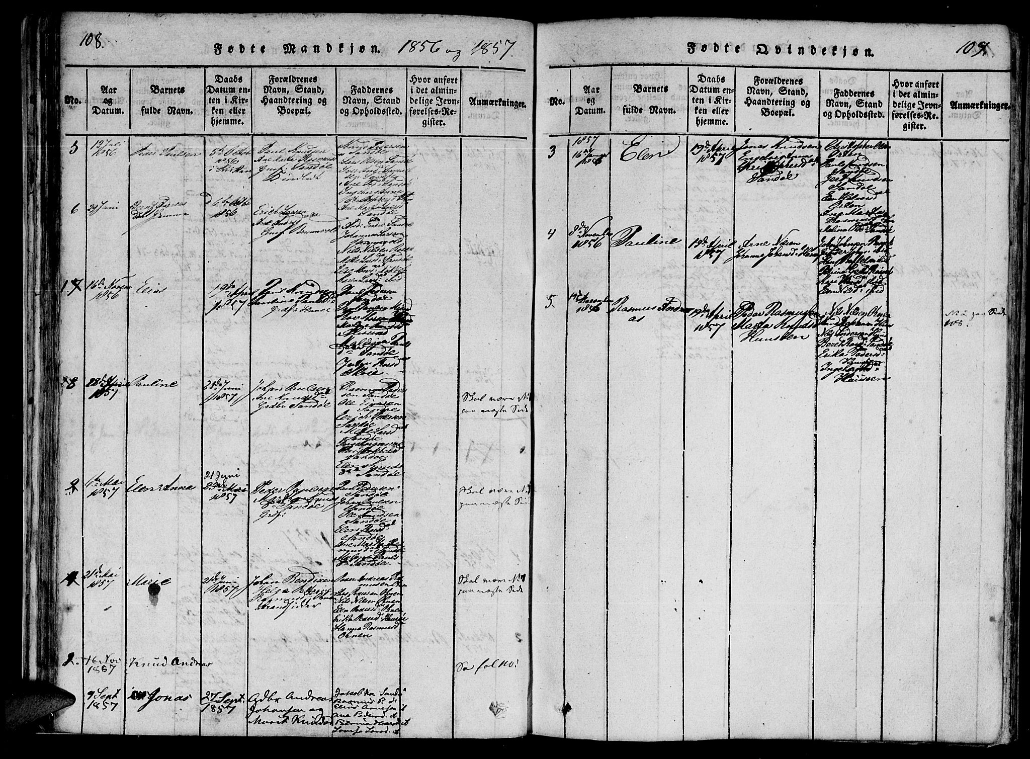 Ministerialprotokoller, klokkerbøker og fødselsregistre - Møre og Romsdal, AV/SAT-A-1454/561/L0727: Parish register (official) no. 561A01, 1817-1858, p. 108-109