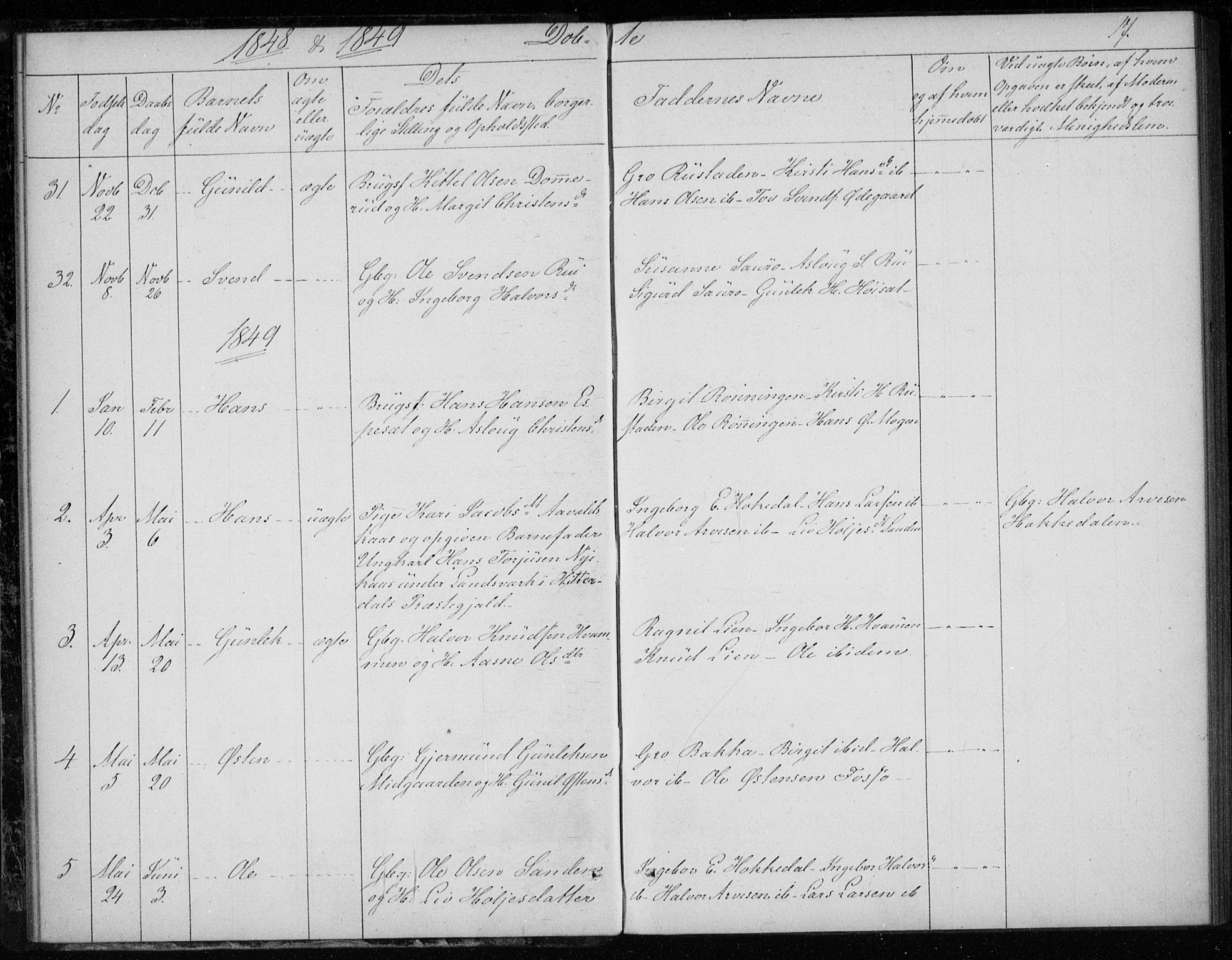Gransherad kirkebøker, SAKO/A-267/F/Fb/L0003: Parish register (official) no. II 3, 1844-1859, p. 17