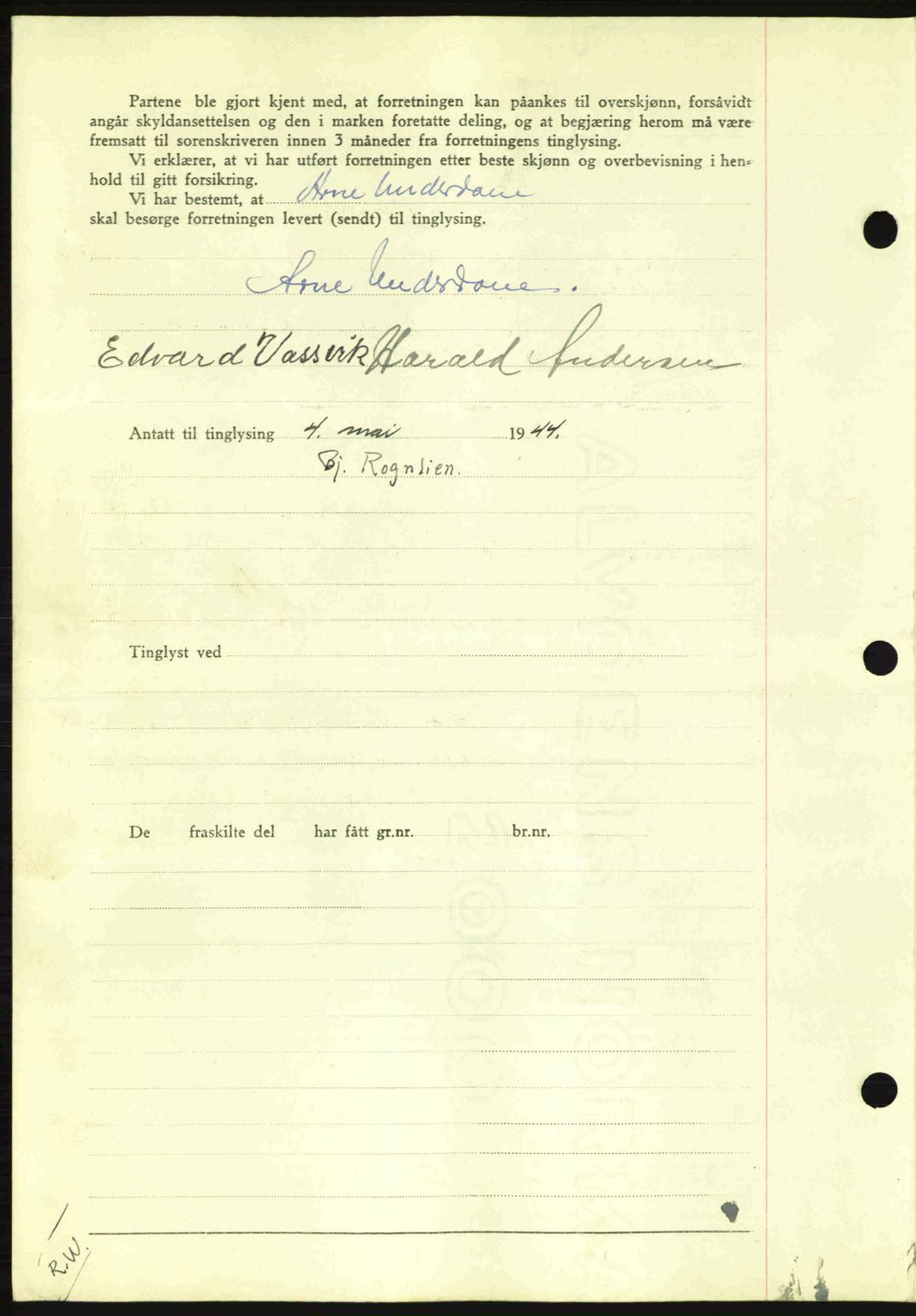 Salten sorenskriveri, AV/SAT-A-4578/1/2/2C: Mortgage book no. A14-15, 1943-1945, Diary no: : 1636/1944