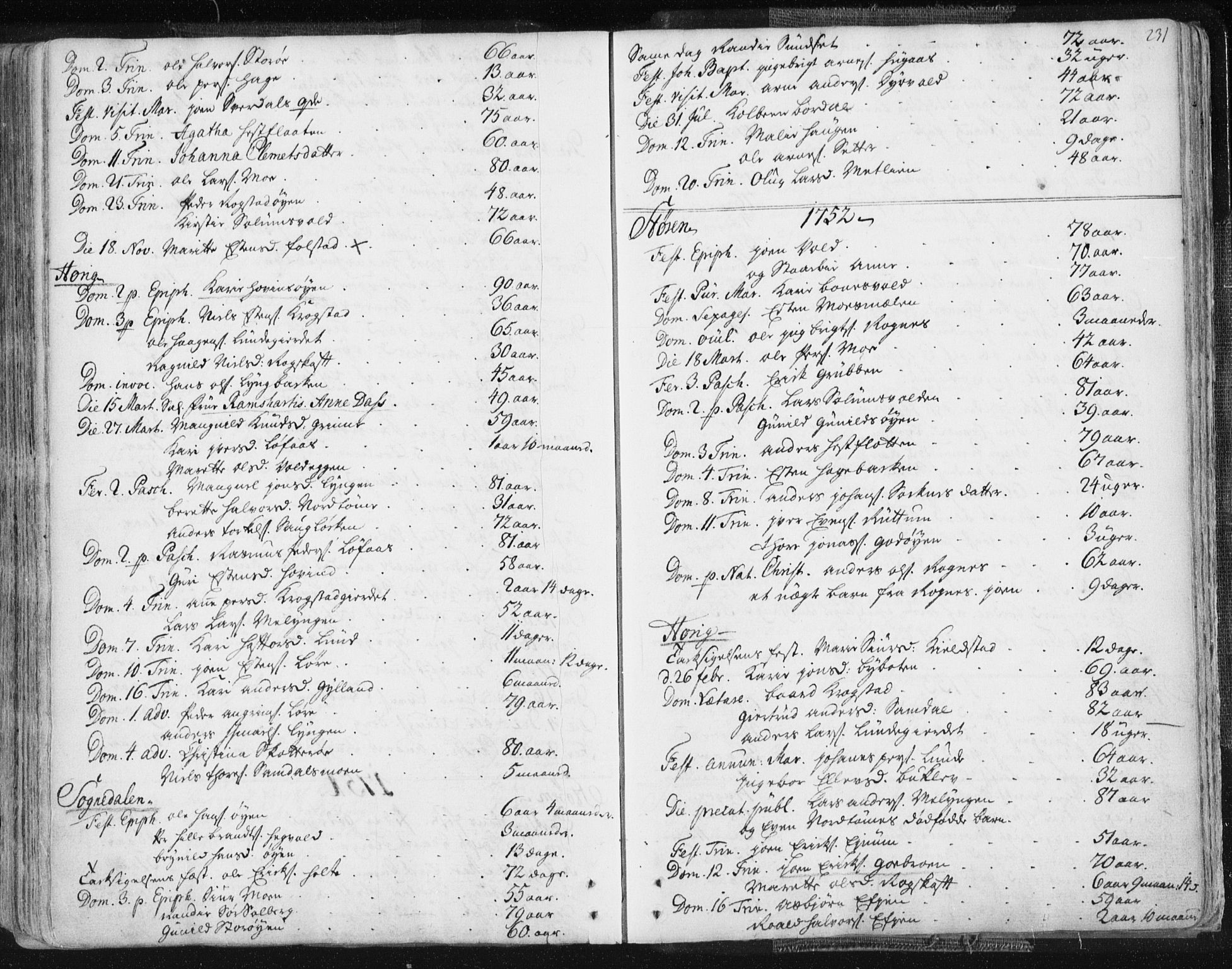 Ministerialprotokoller, klokkerbøker og fødselsregistre - Sør-Trøndelag, SAT/A-1456/687/L0991: Parish register (official) no. 687A02, 1747-1790, p. 231