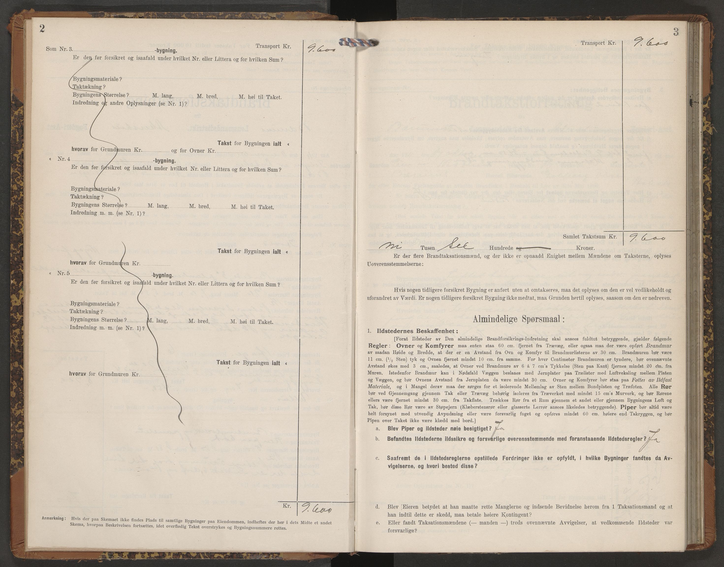 Norges brannkasse, branntakster Bærum, AV/SAO-A-11382/F/Fb/L0005: Branntakstprotokoll, 1911-1913