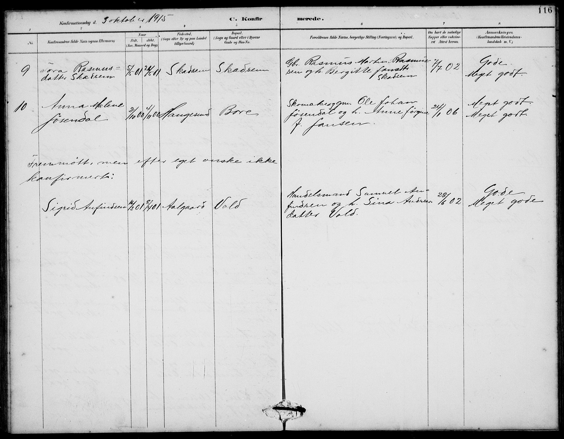 Klepp sokneprestkontor, SAST/A-101803/001/3/30BB/L0006: Parish register (copy) no. B 6, 1889-1936, p. 116