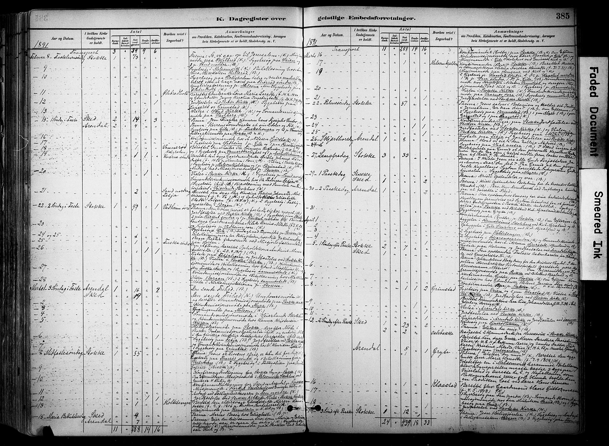 Stokke kirkebøker, AV/SAKO-A-320/F/Fa/L0010: Parish register (official) no. I 10, 1884-1903, p. 385