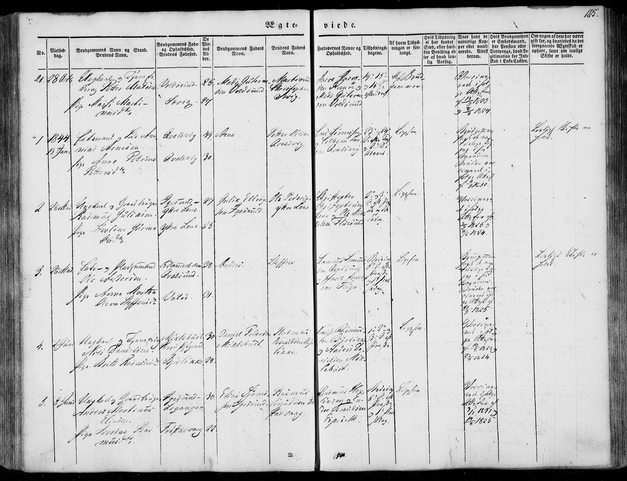 Ministerialprotokoller, klokkerbøker og fødselsregistre - Møre og Romsdal, AV/SAT-A-1454/507/L0070: Parish register (official) no. 507A05, 1842-1873, p. 165