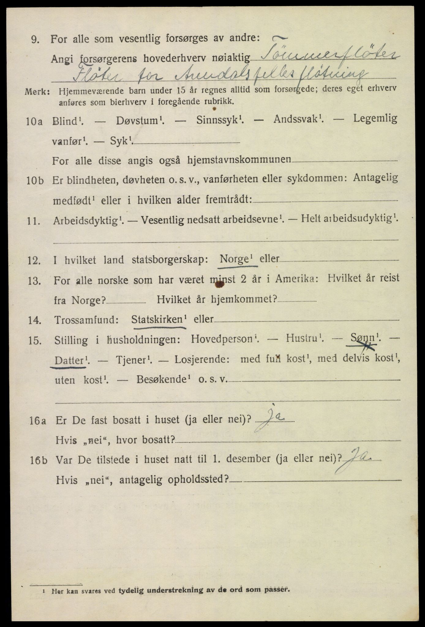 SAK, 1920 census for Åmli, 1920, p. 3468