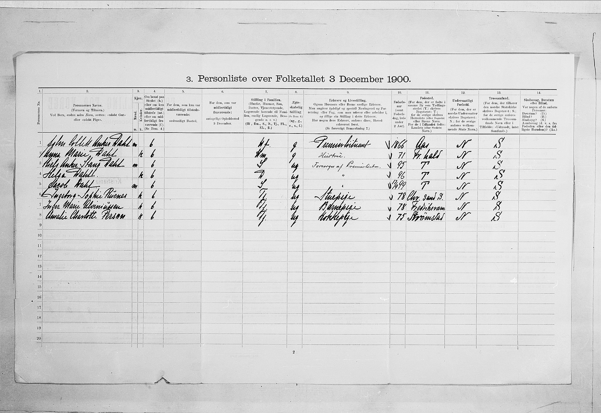 SAO, 1900 census for Kristiania, 1900, p. 112712