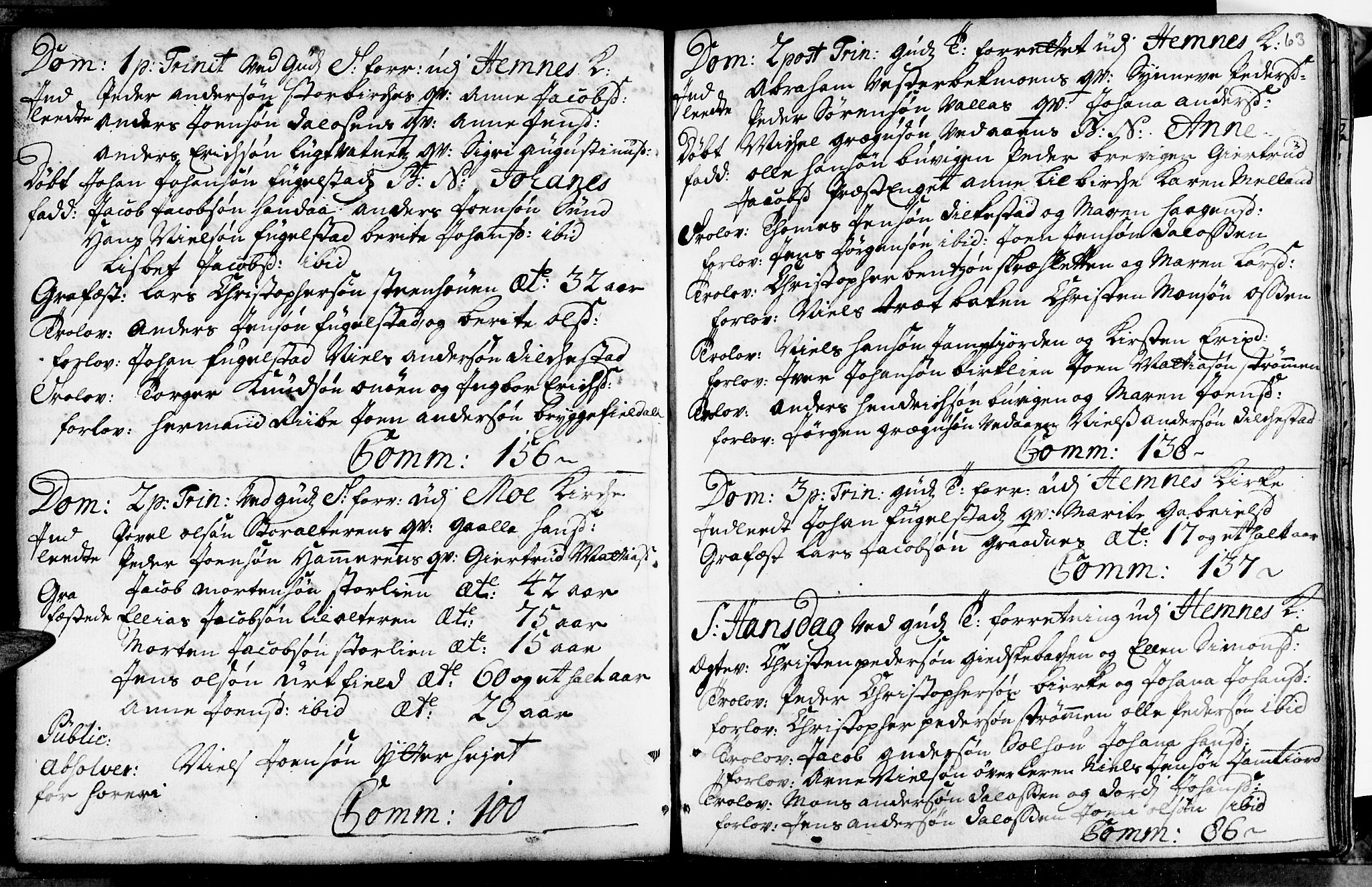 Ministerialprotokoller, klokkerbøker og fødselsregistre - Nordland, SAT/A-1459/825/L0346: Parish register (official) no. 825A02, 1729-1748, p. 63