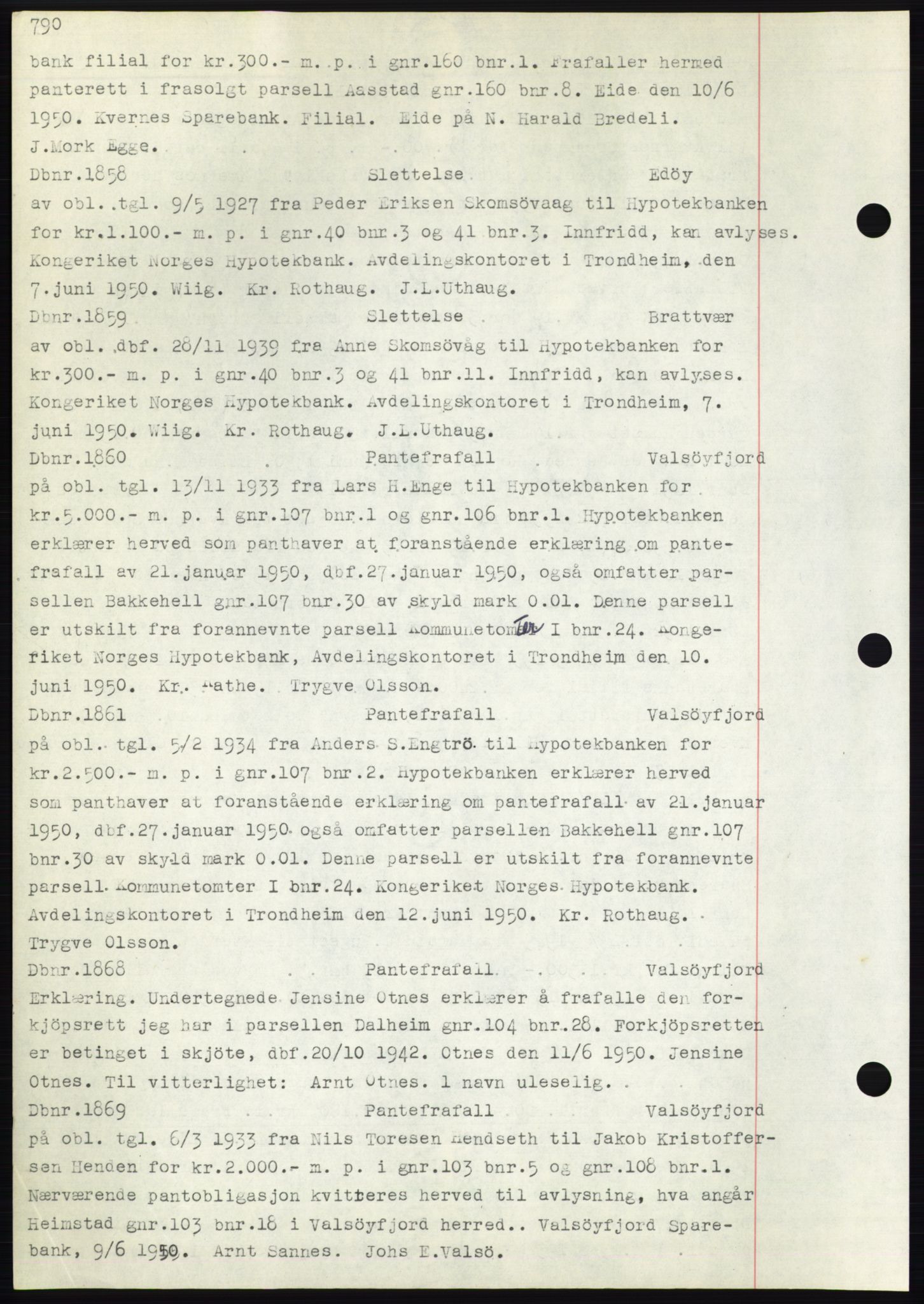 Nordmøre sorenskriveri, SAT/A-4132/1/2/2Ca: Mortgage book no. C82b, 1946-1951, Diary no: : 1858/1950