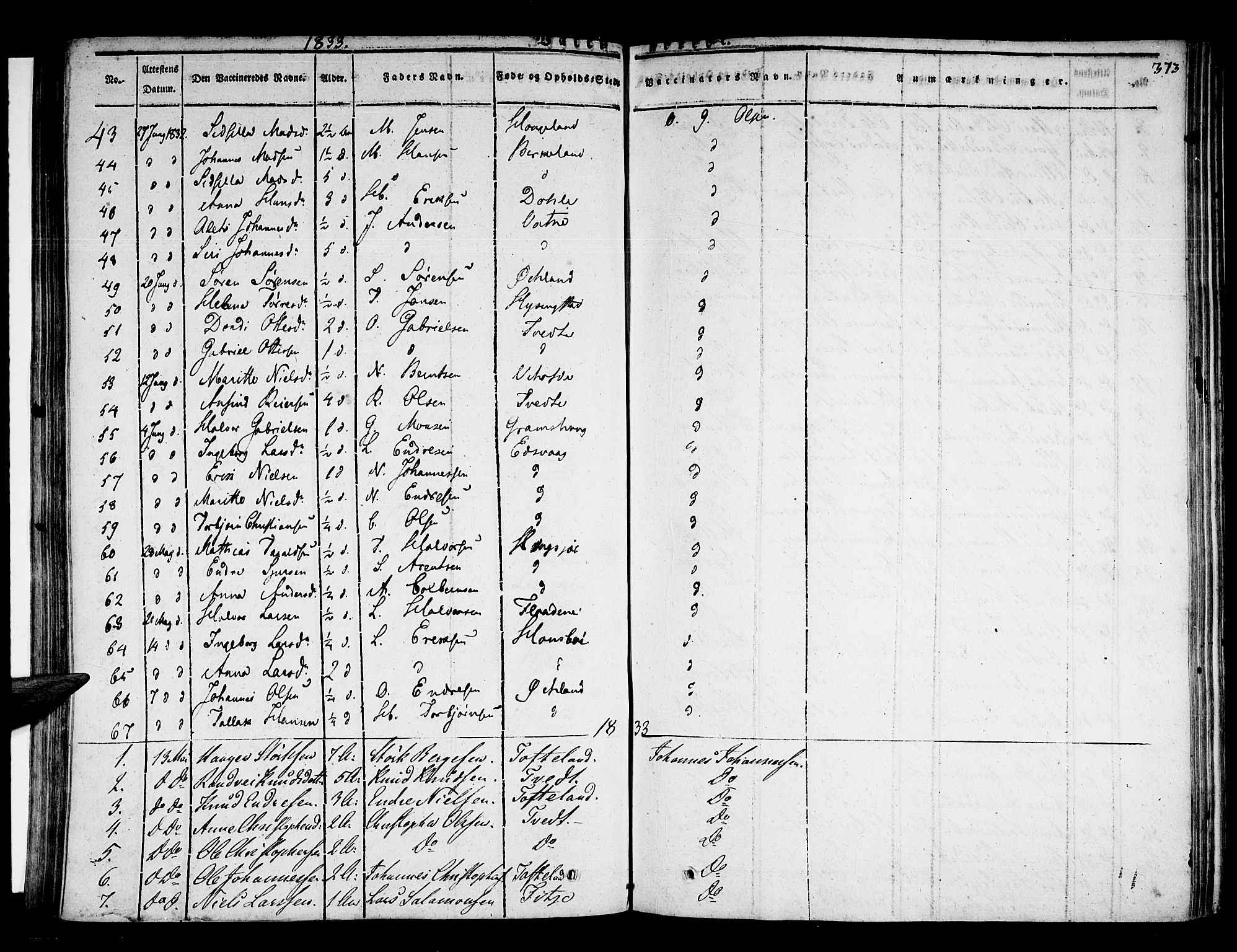 Stord sokneprestembete, AV/SAB-A-78201/H/Haa: Parish register (official) no. A 6, 1826-1840, p. 373