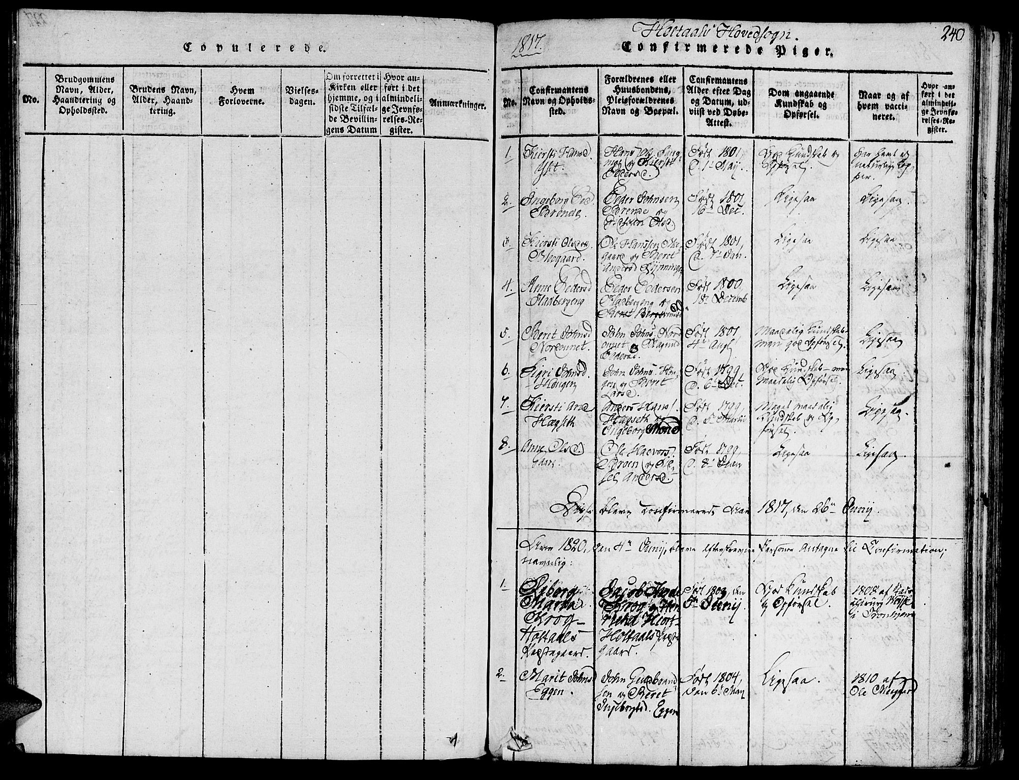 Ministerialprotokoller, klokkerbøker og fødselsregistre - Sør-Trøndelag, SAT/A-1456/685/L0954: Parish register (official) no. 685A03 /1, 1817-1829, p. 240