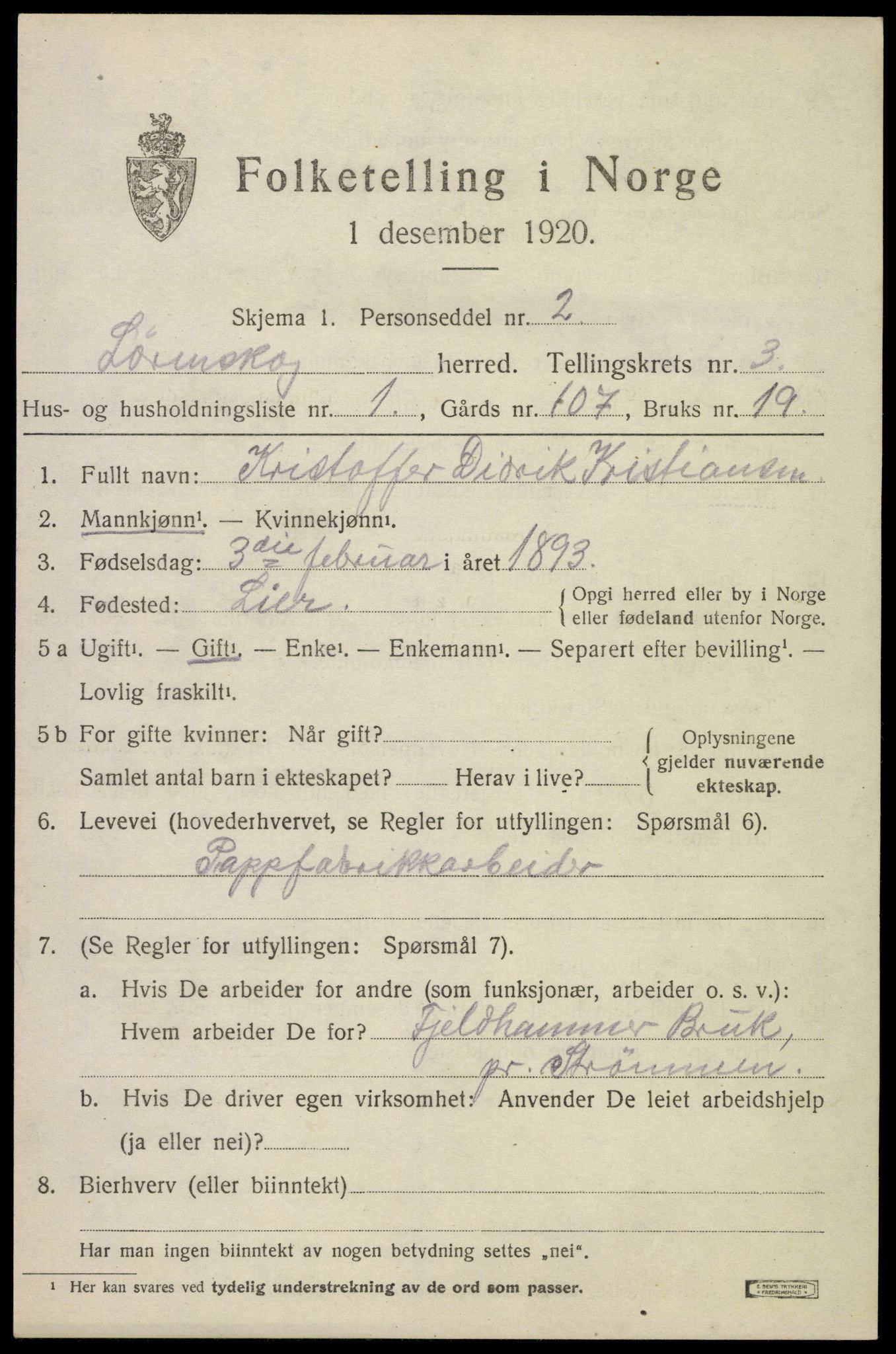 SAO, 1920 census for Lørenskog, 1920, p. 2763