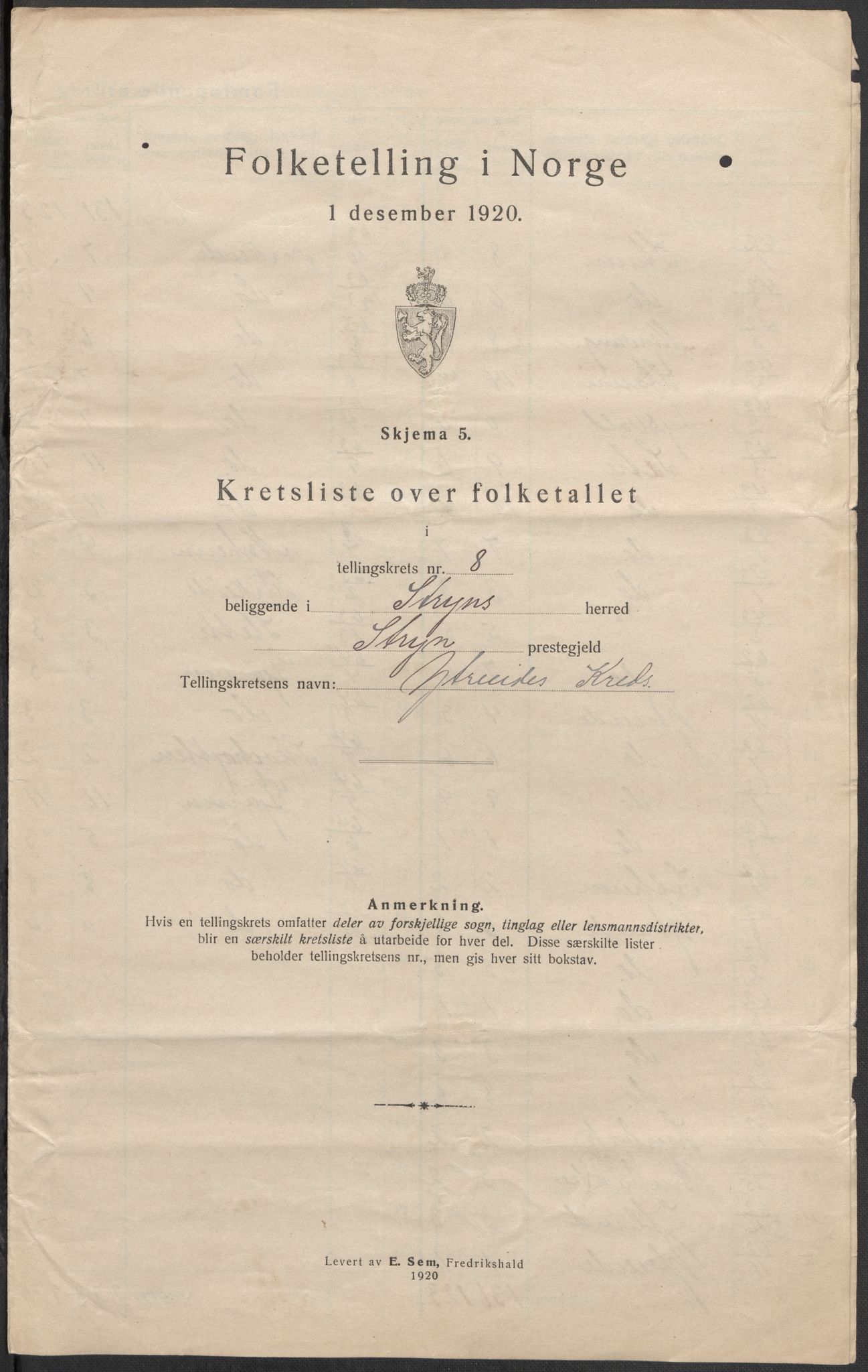 SAB, 1920 census for Stryn, 1920, p. 26