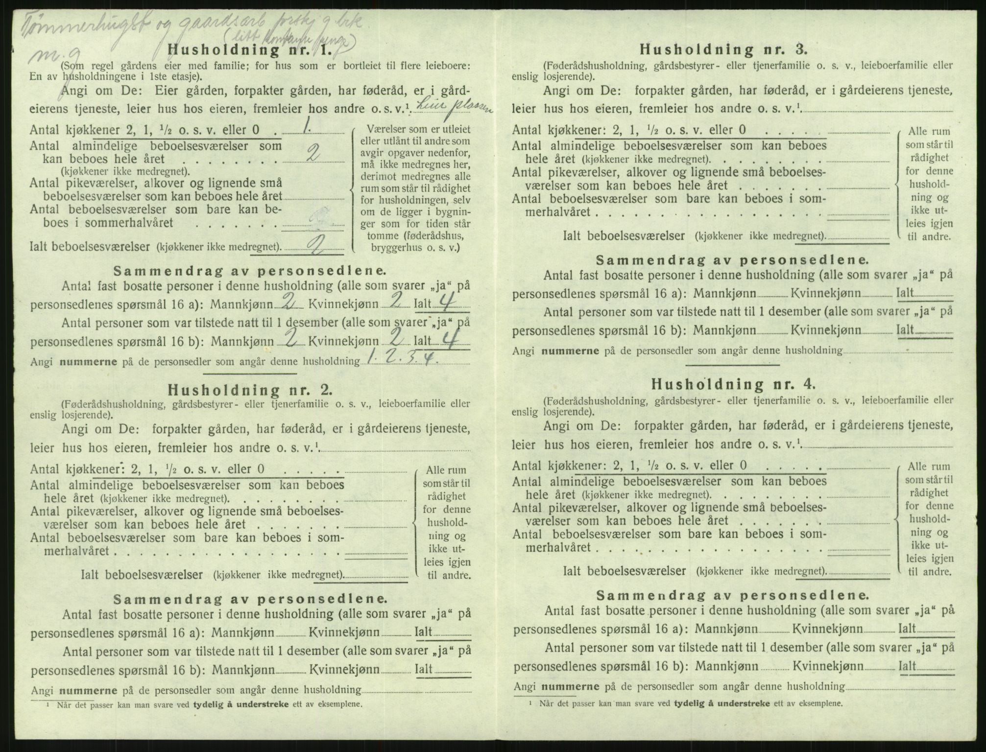 SAK, 1920 census for Mykland, 1920, p. 189