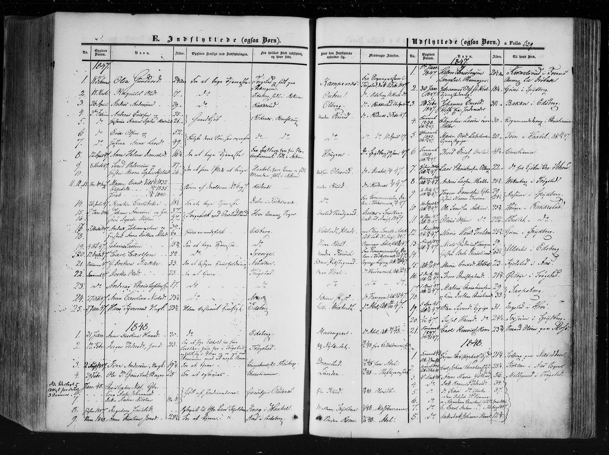 Askim prestekontor Kirkebøker, SAO/A-10900/F/Fa/L0005: Parish register (official) no. 5, 1847-1879, p. 329