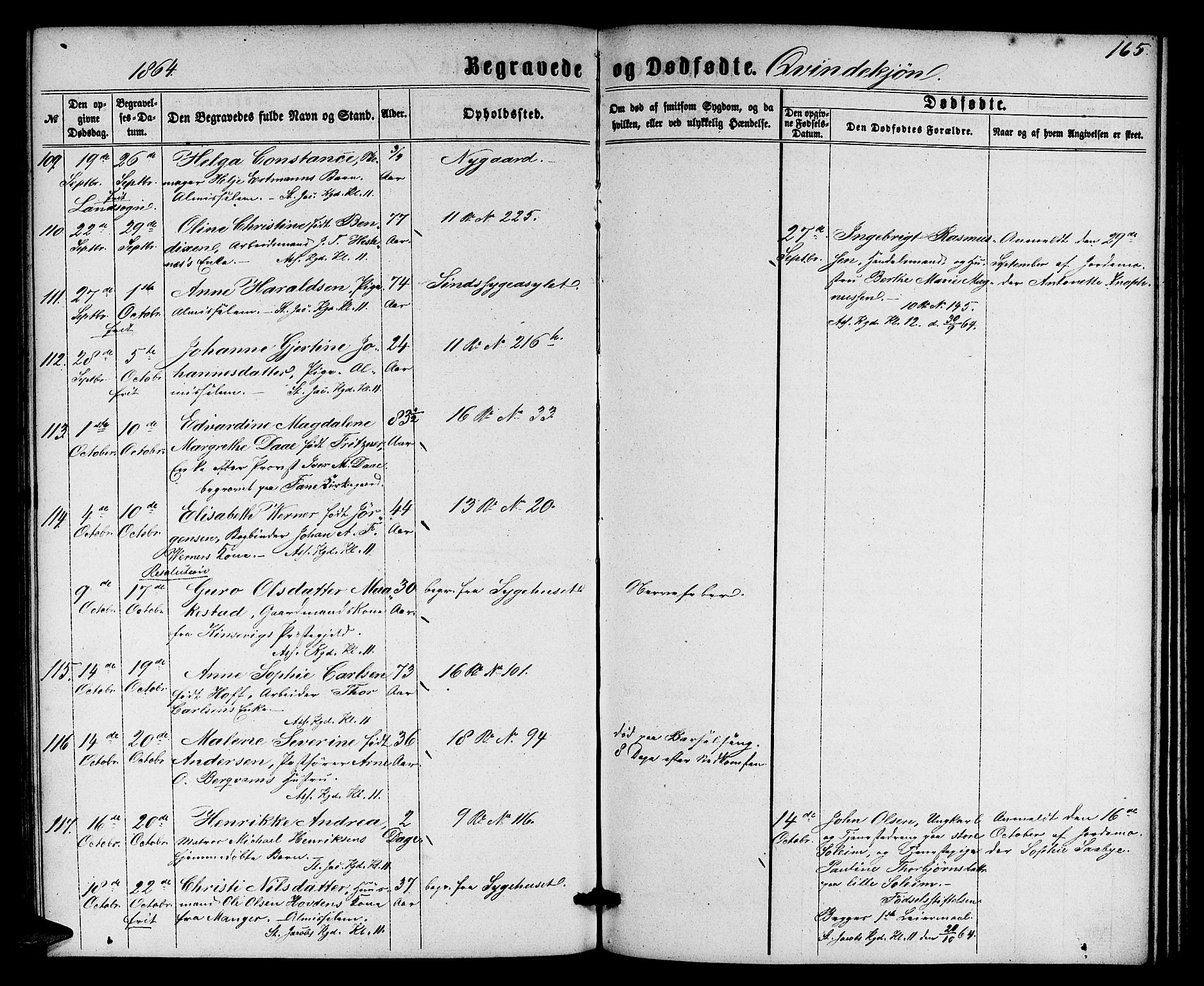 Domkirken sokneprestembete, AV/SAB-A-74801/H/Hab/L0039: Parish register (copy) no. E 3, 1860-1868, p. 165