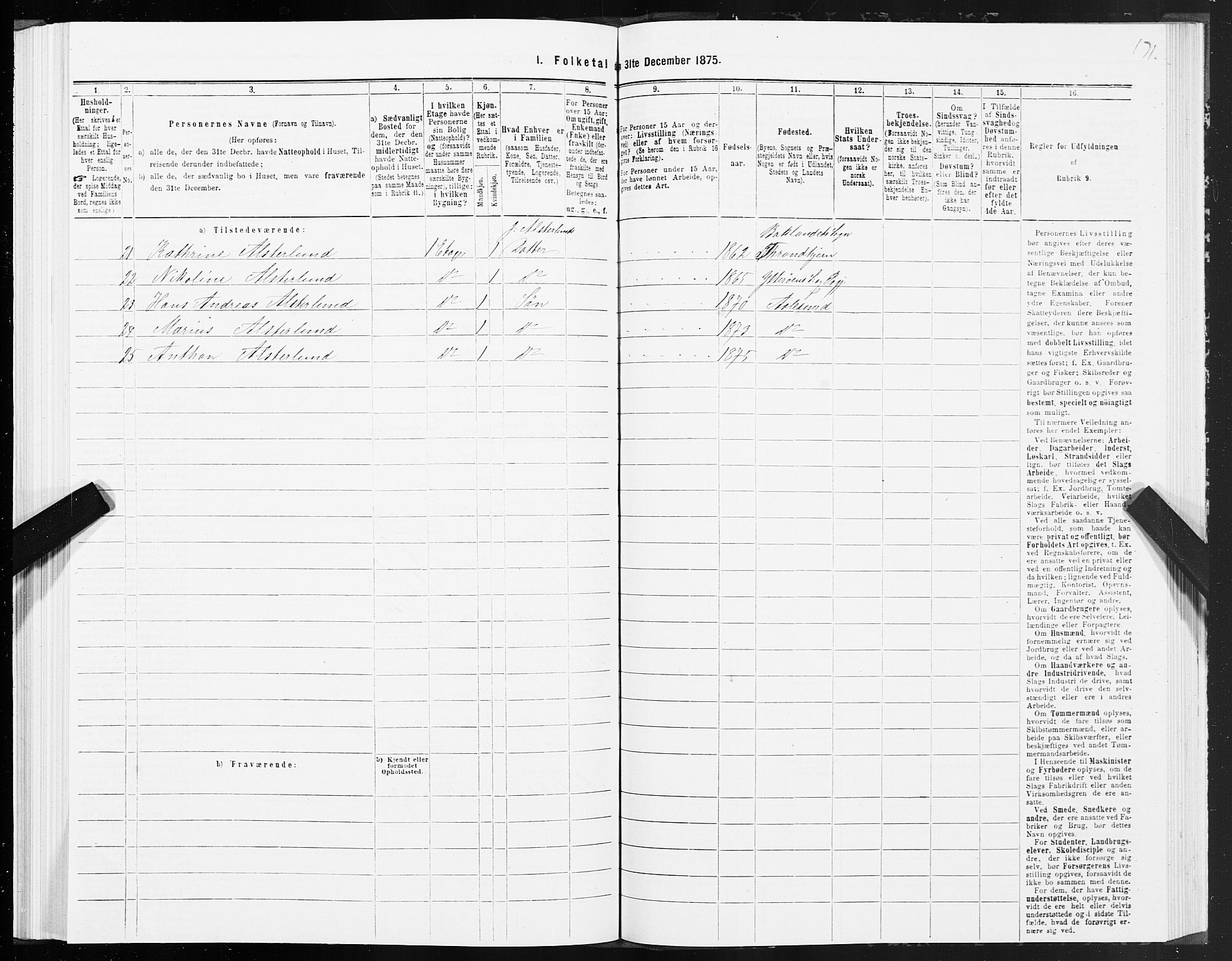 SAT, 1875 census for 1501P Ålesund, 1875, p. 3171