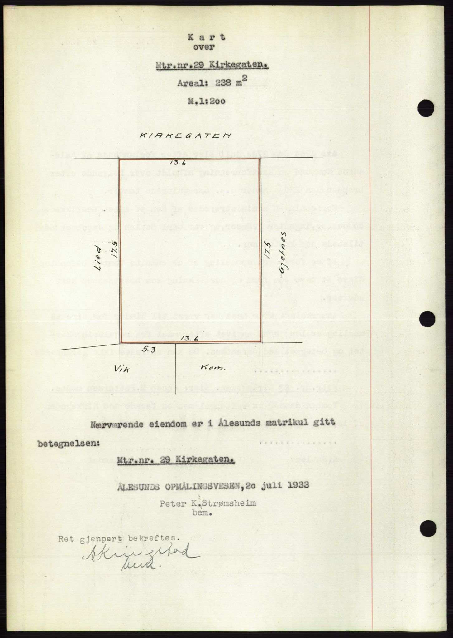 Ålesund byfogd, AV/SAT-A-4384: Mortgage book no. 31, 1933-1934, Deed date: 21.07.1933