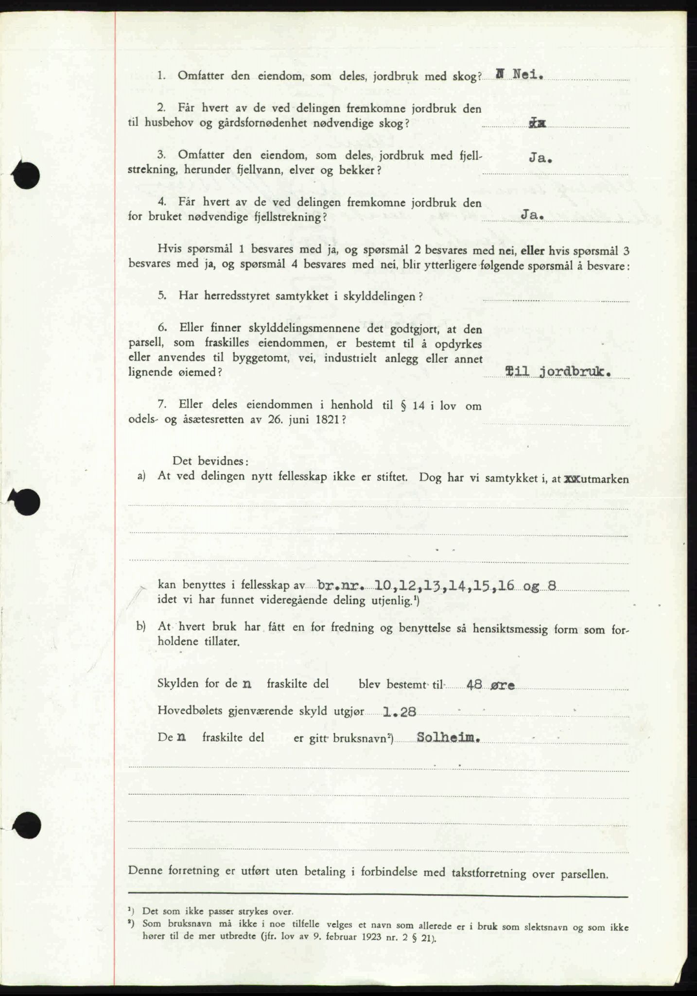 Rana sorenskriveri , SAT/A-1108/1/2/2C: Mortgage book no. A 6, 1939-1940, Diary no: : 1864/1939